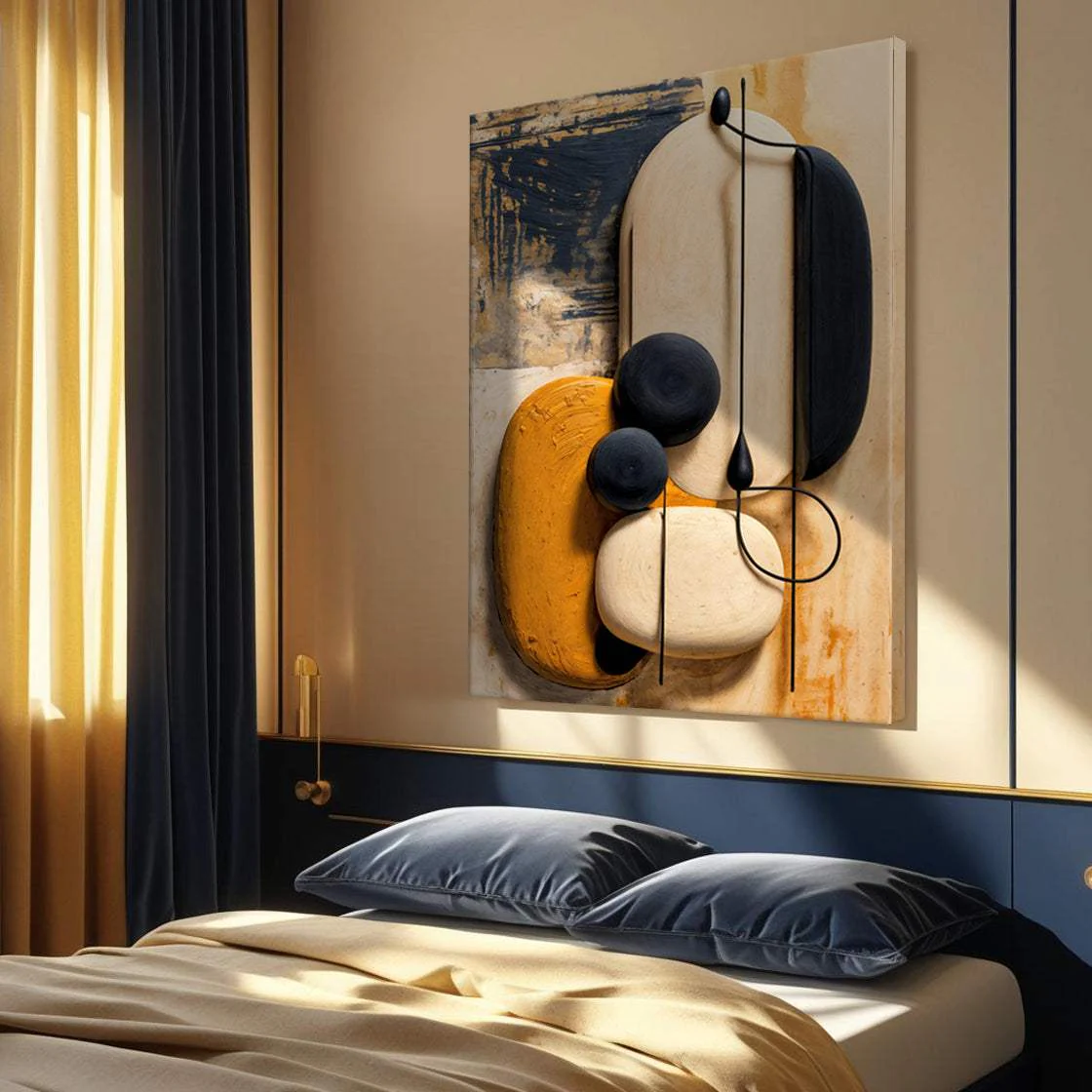 Orange Abstract Harmony Wall Art - Image 2