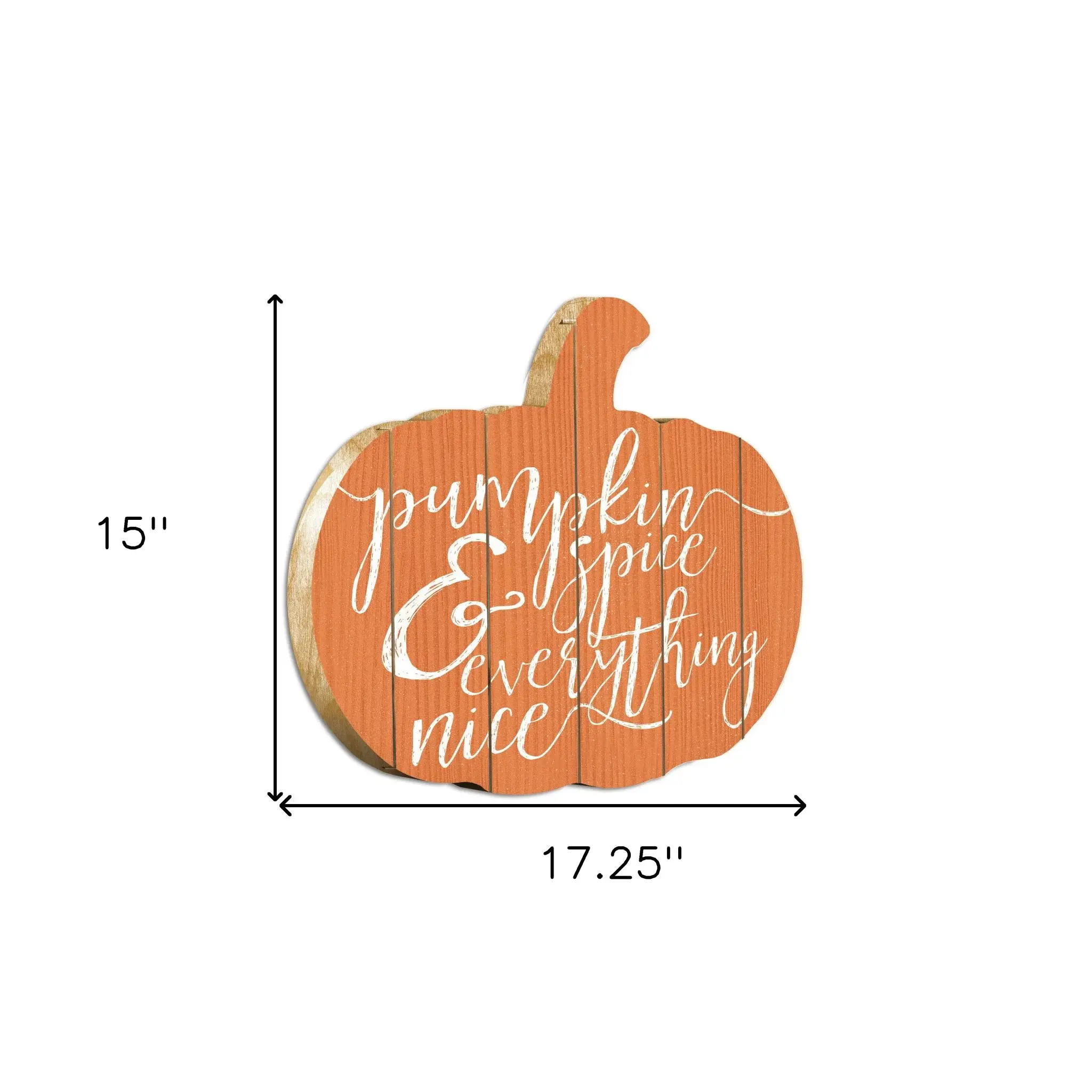 Orange and White Pumpkin Spice and Everything Nice Pumpkin Shaped Wall Art - Image 5