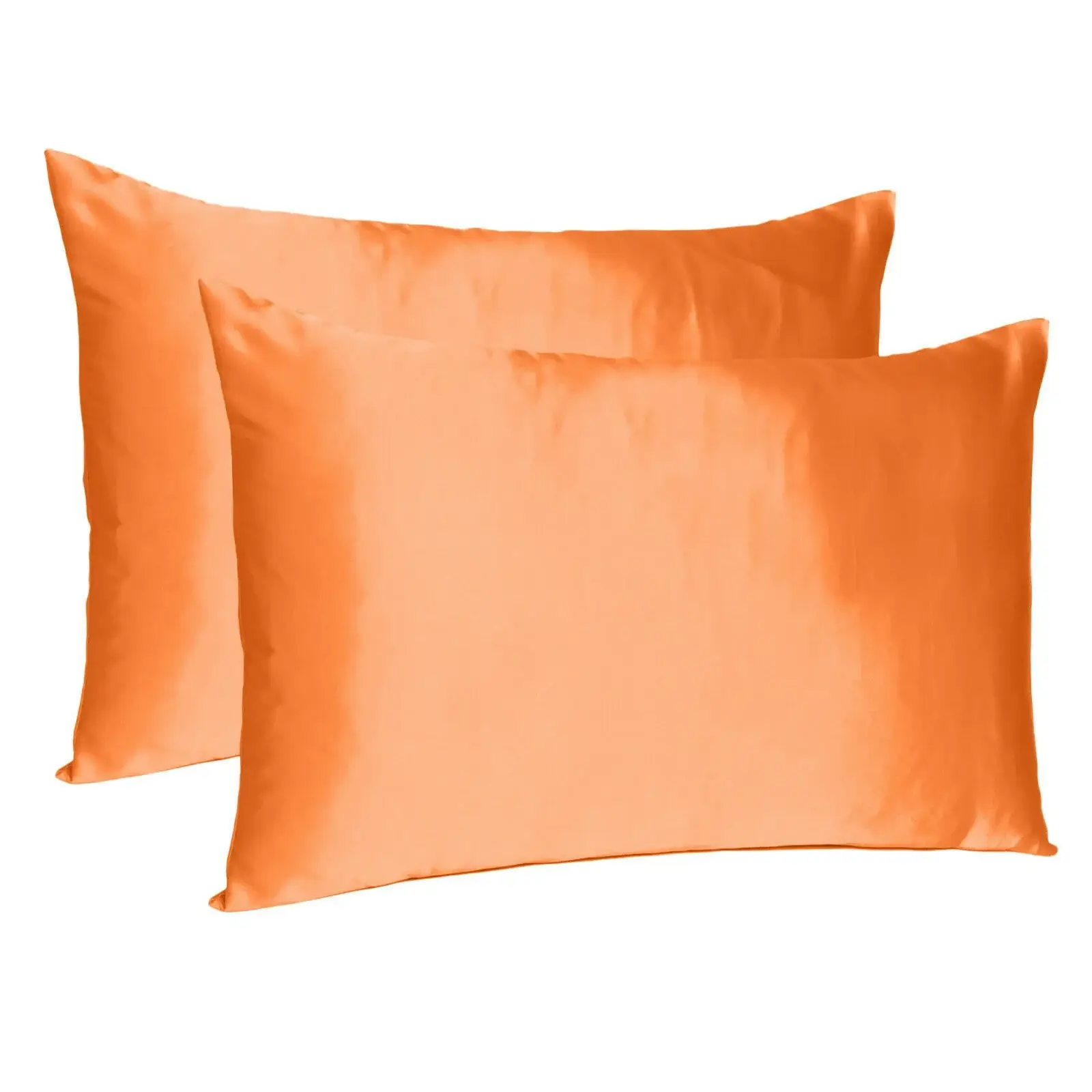 Orange Dreamy Set Of 2 Silky Satin Standard Pillowcases - Image 4