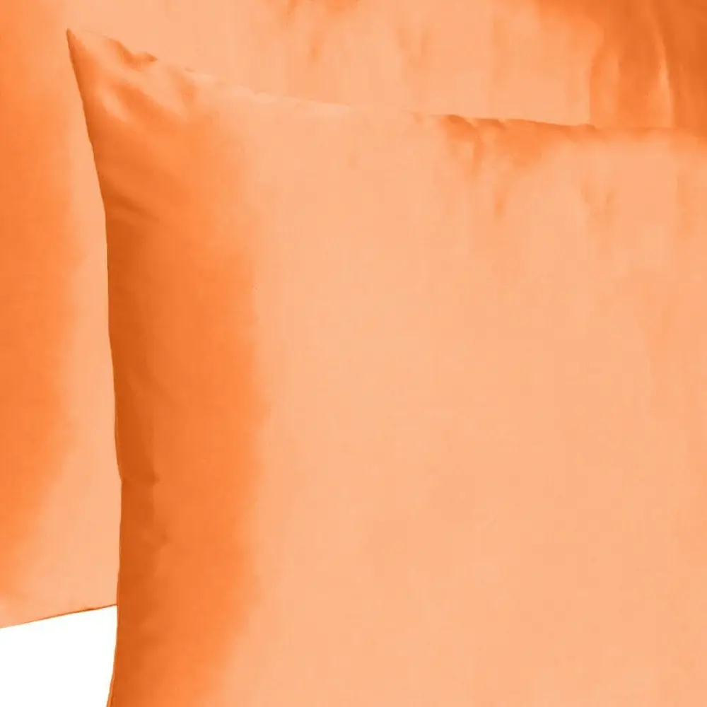 Orange Dreamy Set Of 2 Silky Satin Standard Pillowcases - Image 6