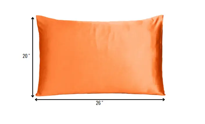 Orange Dreamy Set Of 2 Silky Satin Standard Pillowcases - Image 8