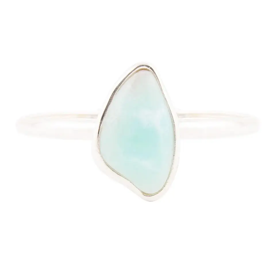 Organic Blue Larimar and Sterling Silver Cuff Bracelet - Image 3