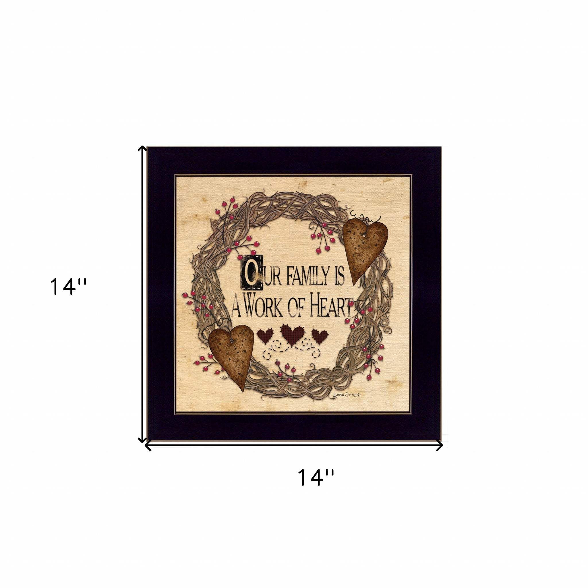Our Family is a work of the Heart Linda Spivey Ready to Hang Framed Print Black Frame Black Framed Print Wall Art - Image 6