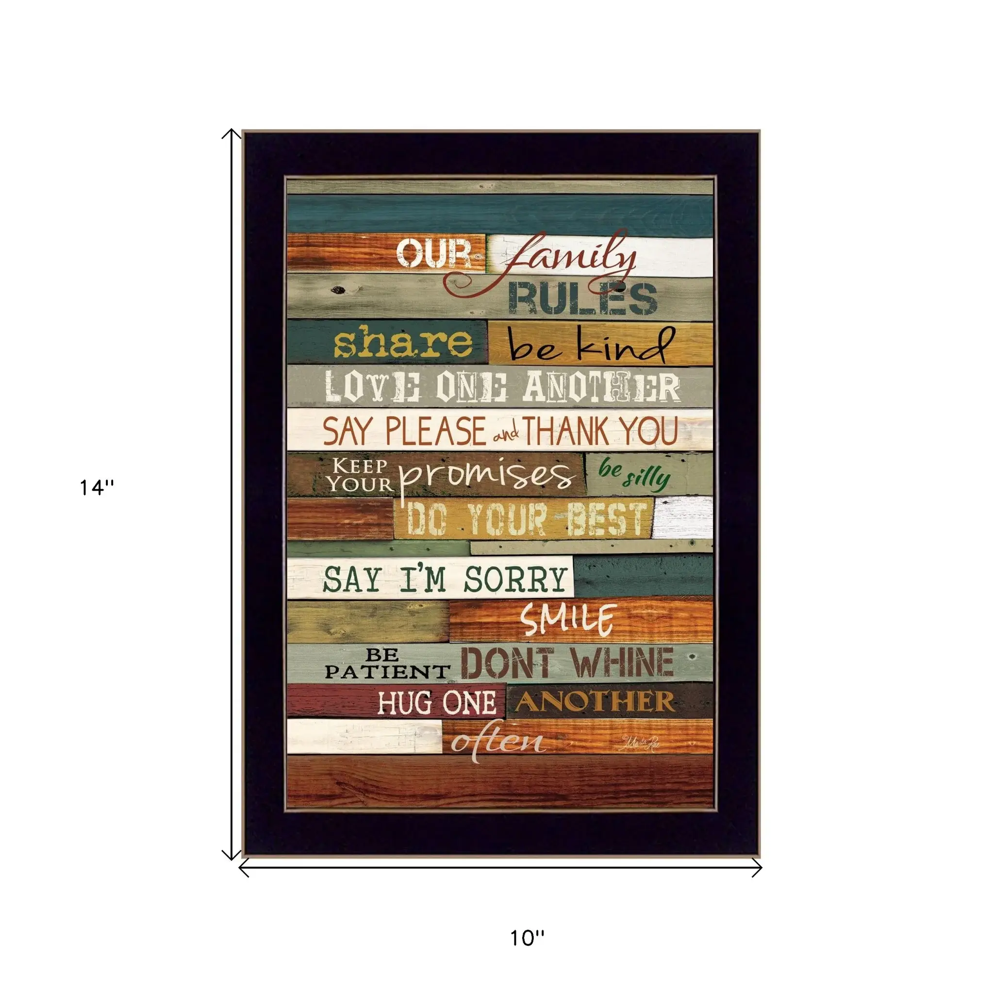 Our Family Rules 1 Black Framed Print Wall Art - Image 6