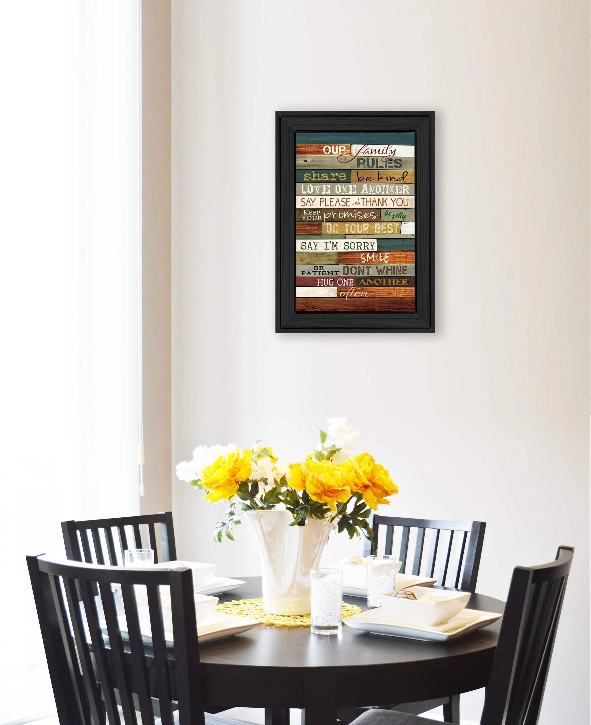 Our Family Rules 3 Black Framed Print Wall Art - Image 4