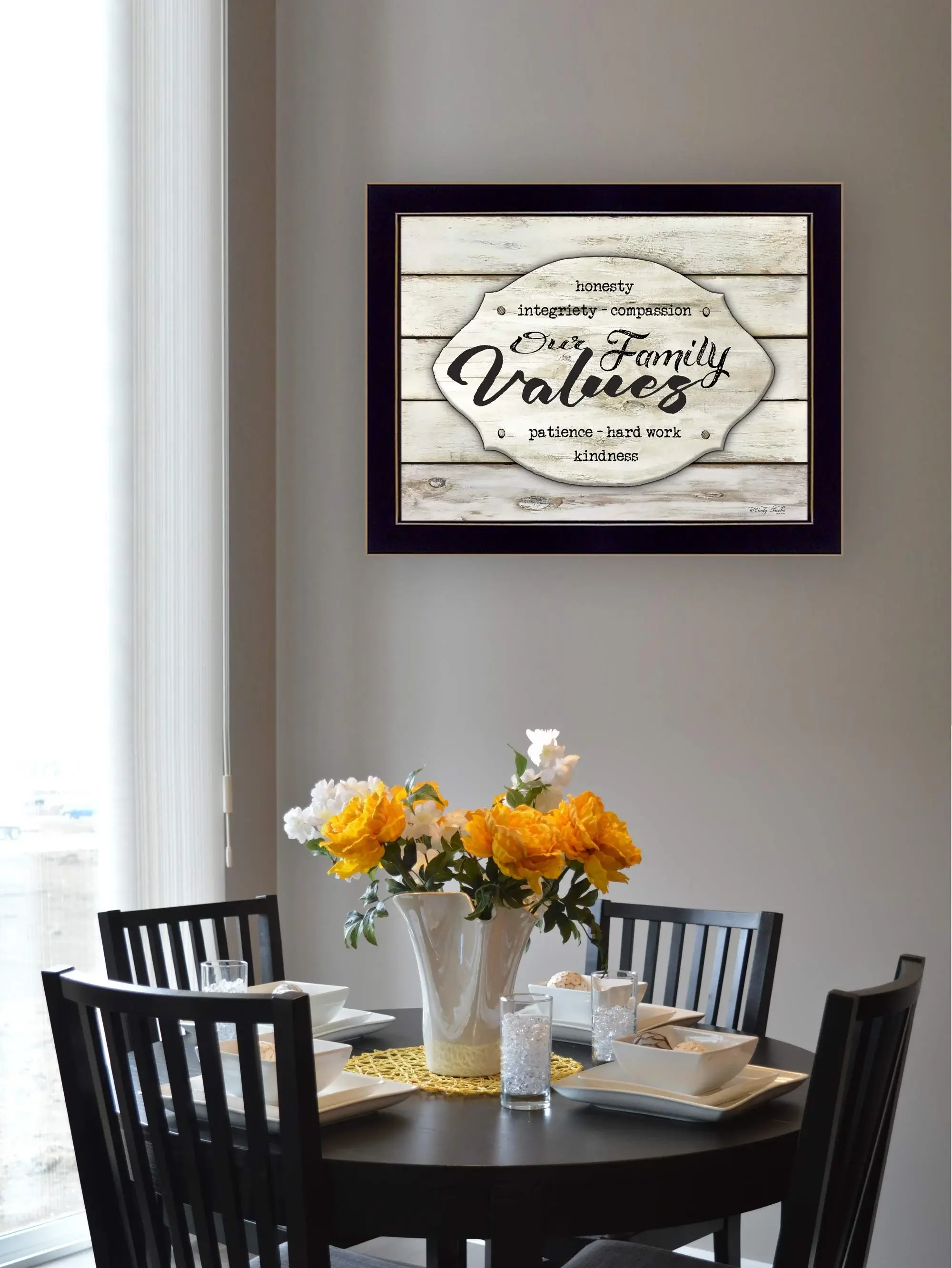 Our Family Values 1 Black Framed Print Wall Art - Image 4