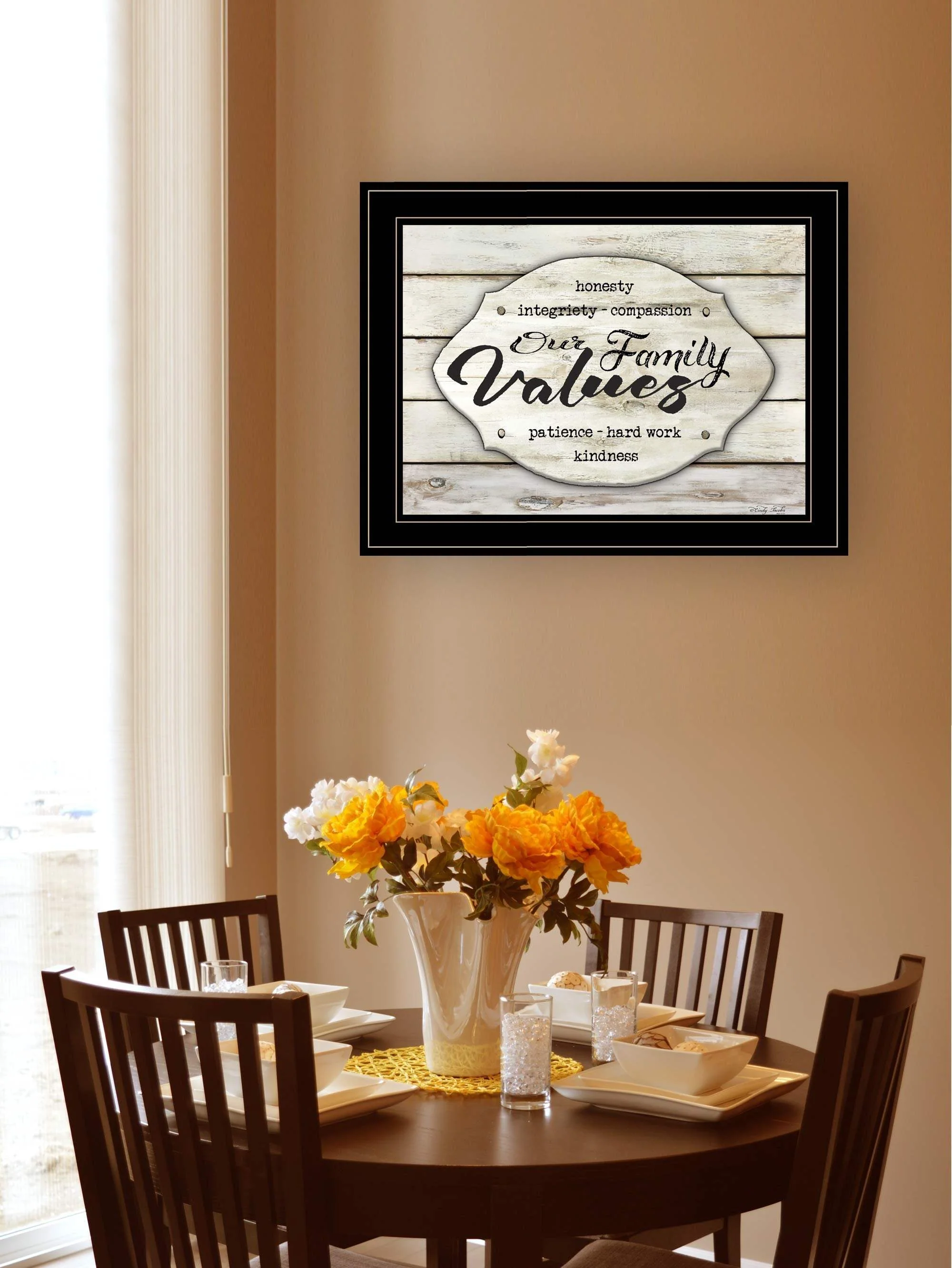 Our Family Values 3 Black Framed Print Wall Art - Image 4