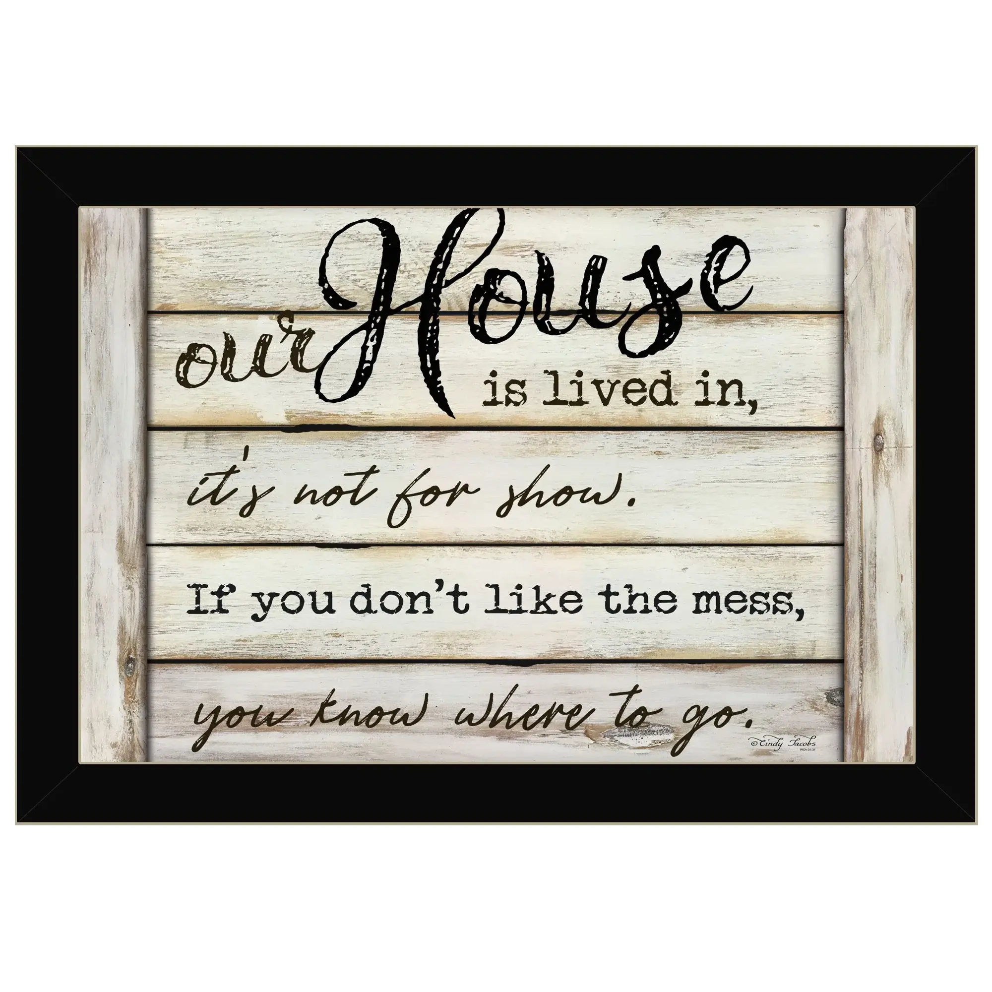 Our House is Lived In 1 Black Framed Print Wall Art - Image 2