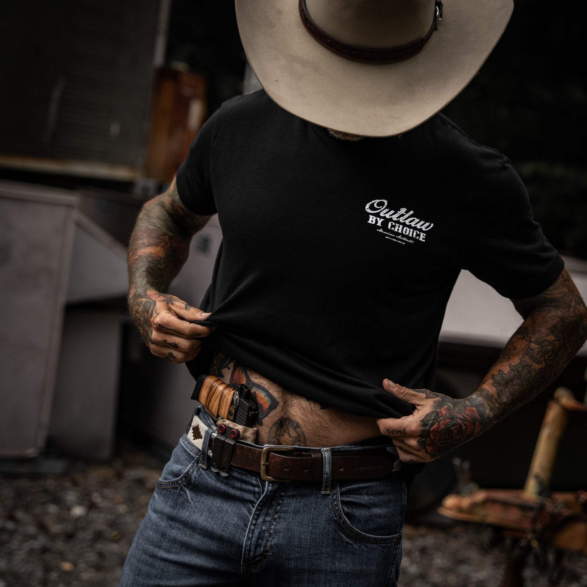 Outlaw By Choice Men's T-Shirt - Image 5