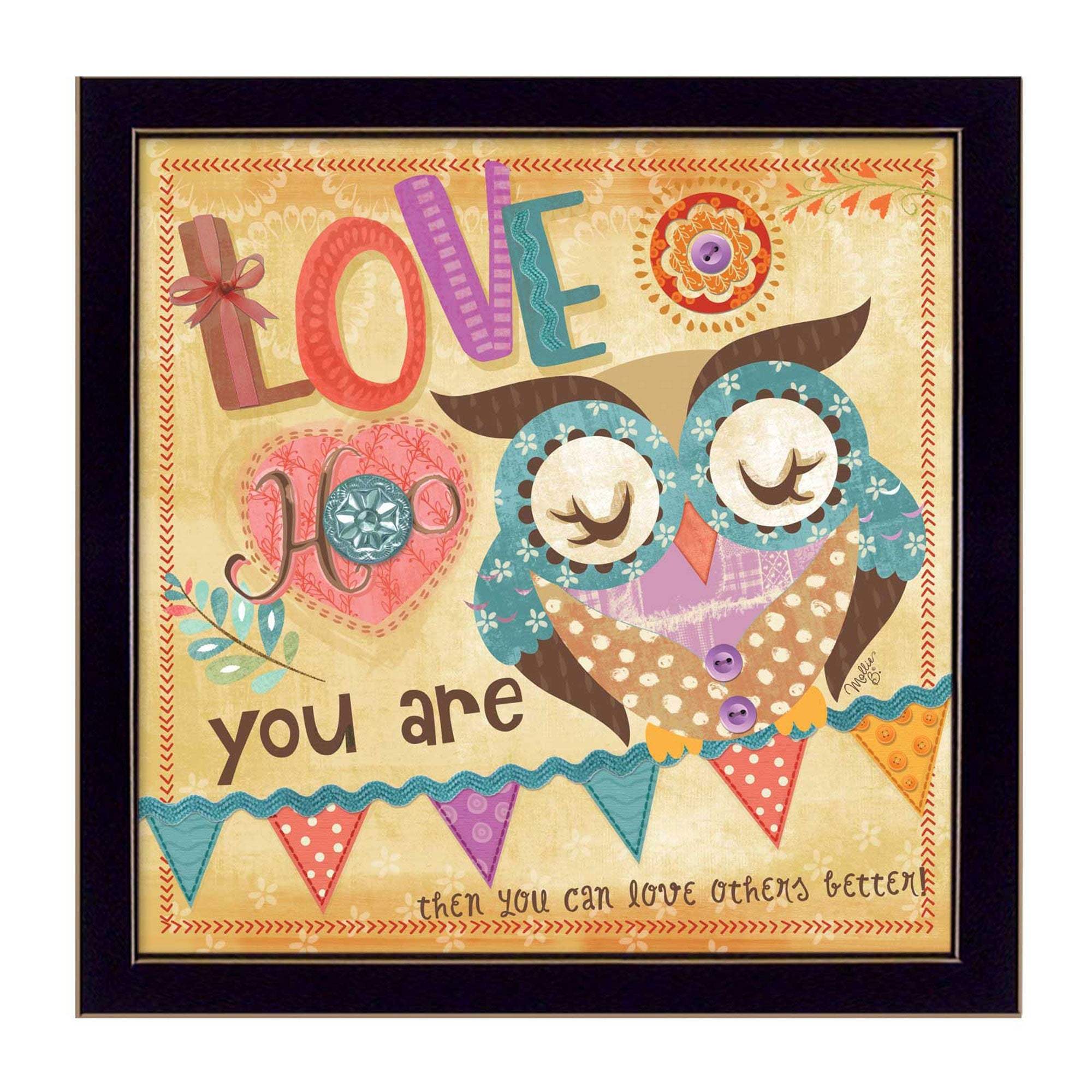 Owl 1 Black Framed Print Wall Art - Image 2