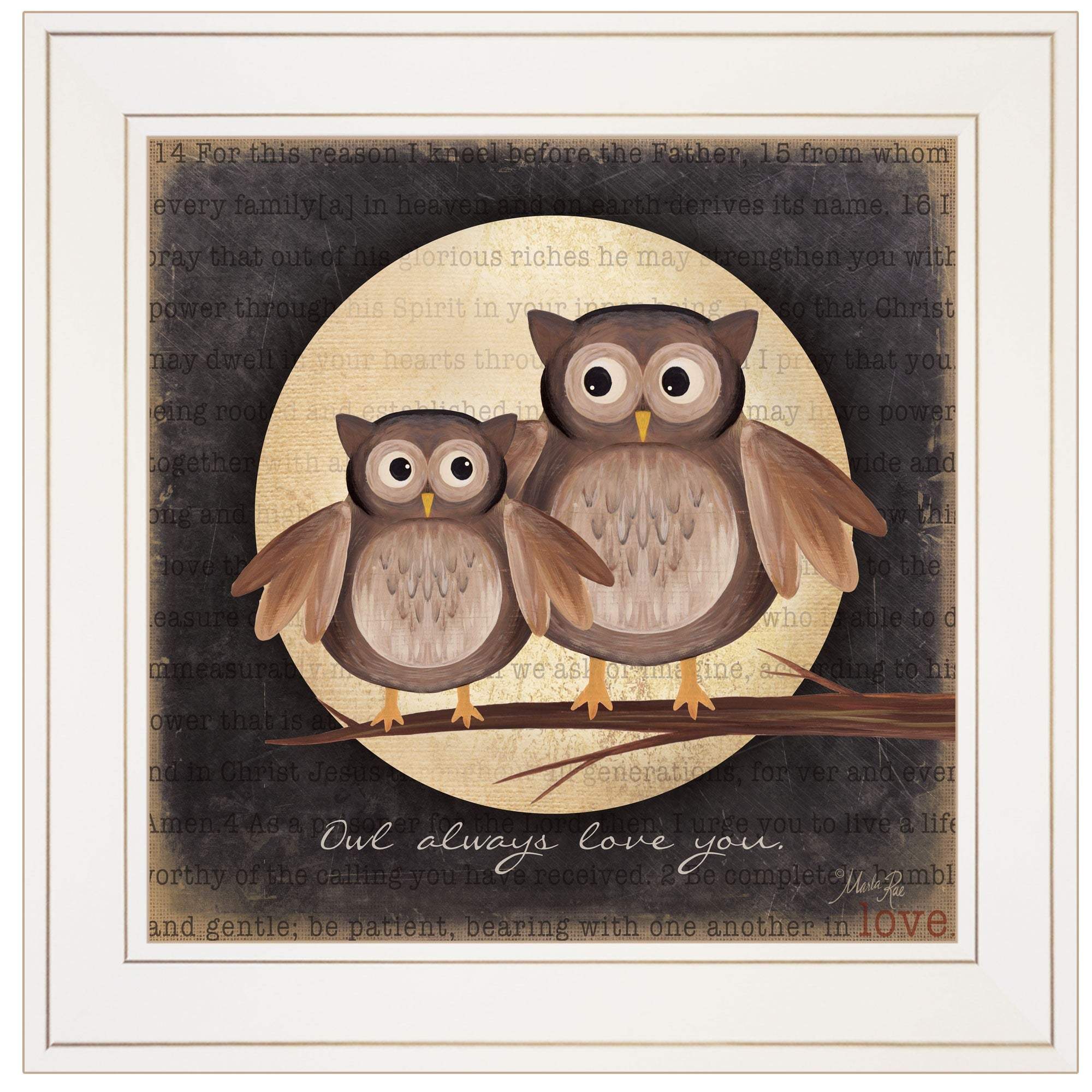 Owl Always Love and Need You 1 White Framed Print Wall Art - Image 2