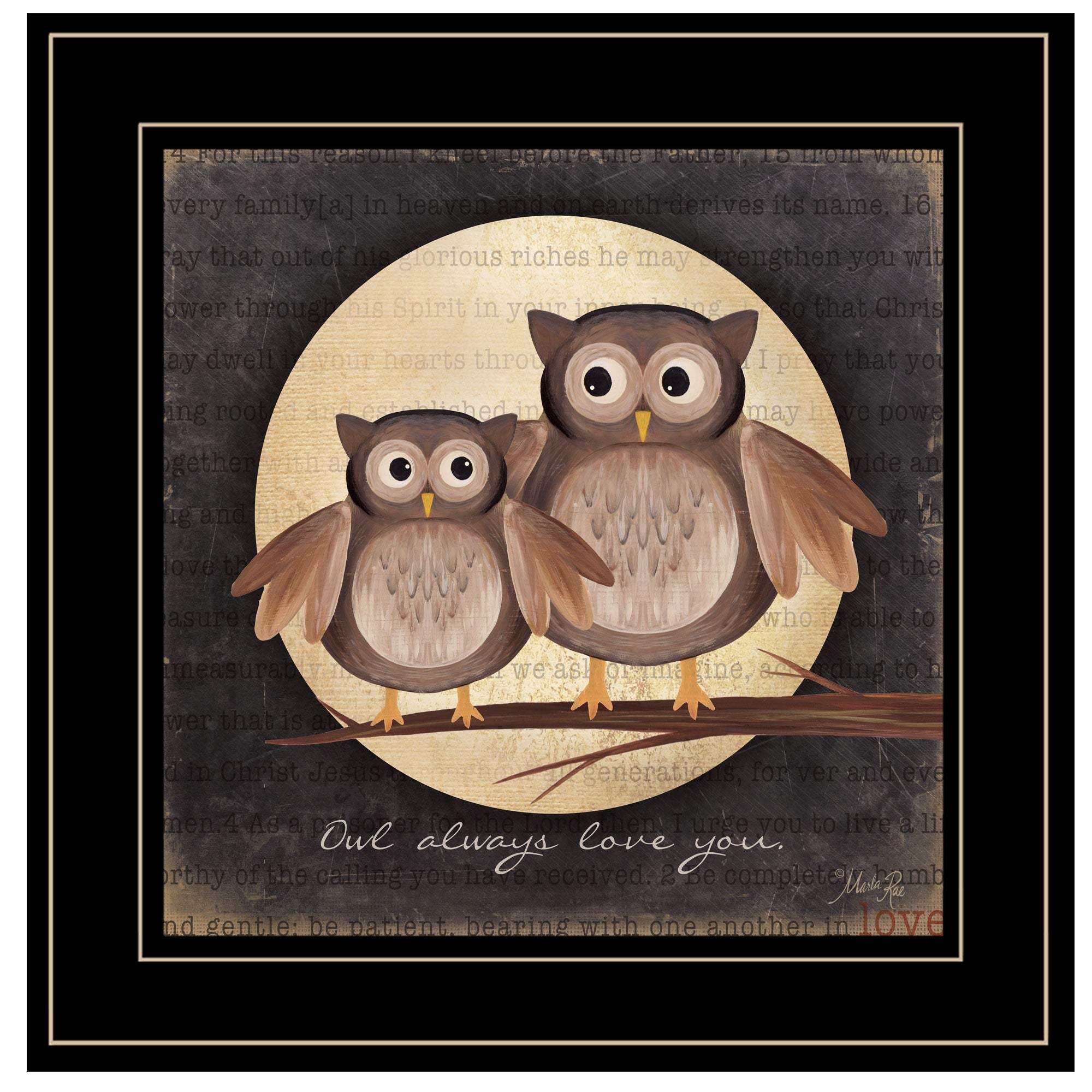 Owl Always Love and Need You 2 Black Framed Print Wall Art - Image 2