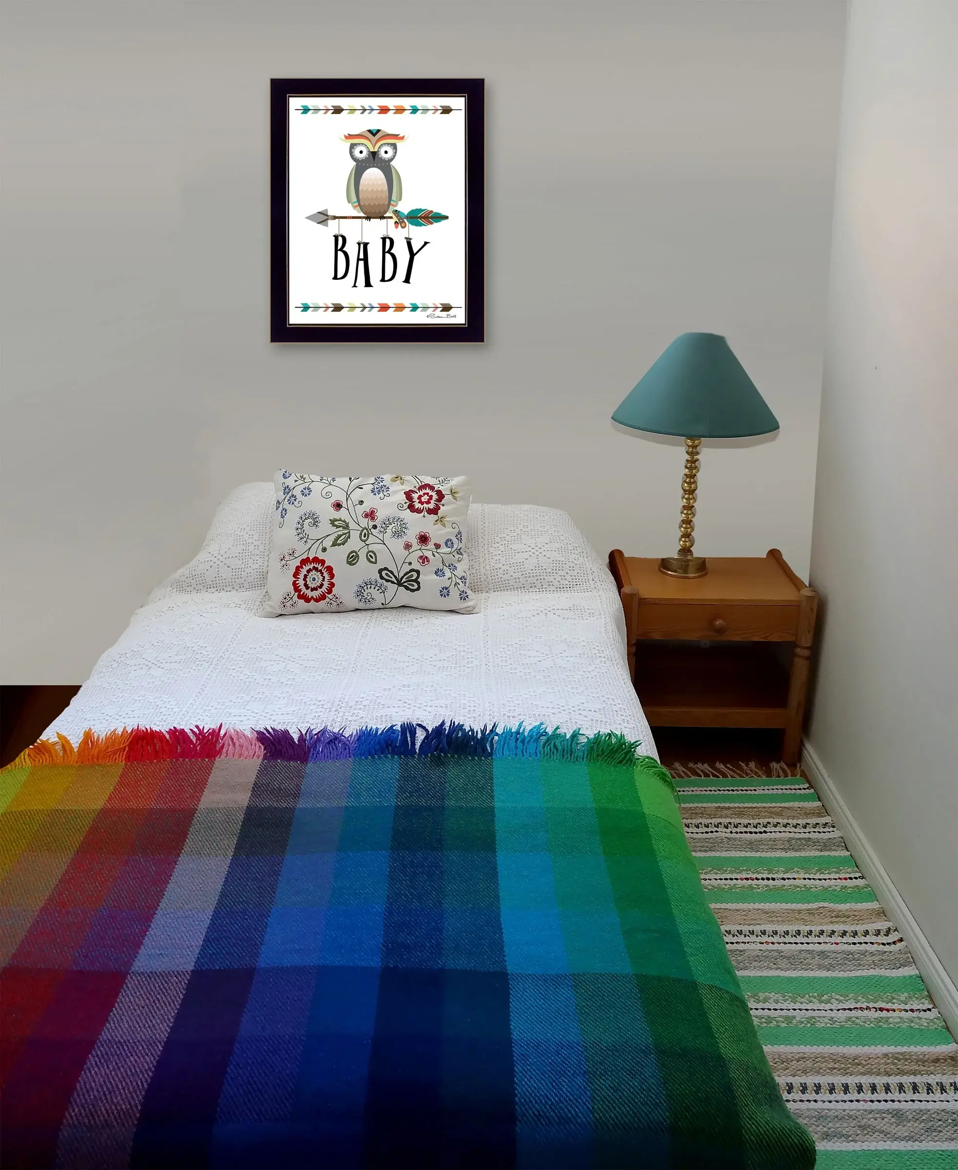 Owl Baby 1 Black Framed Print Wall Art - Image 4
