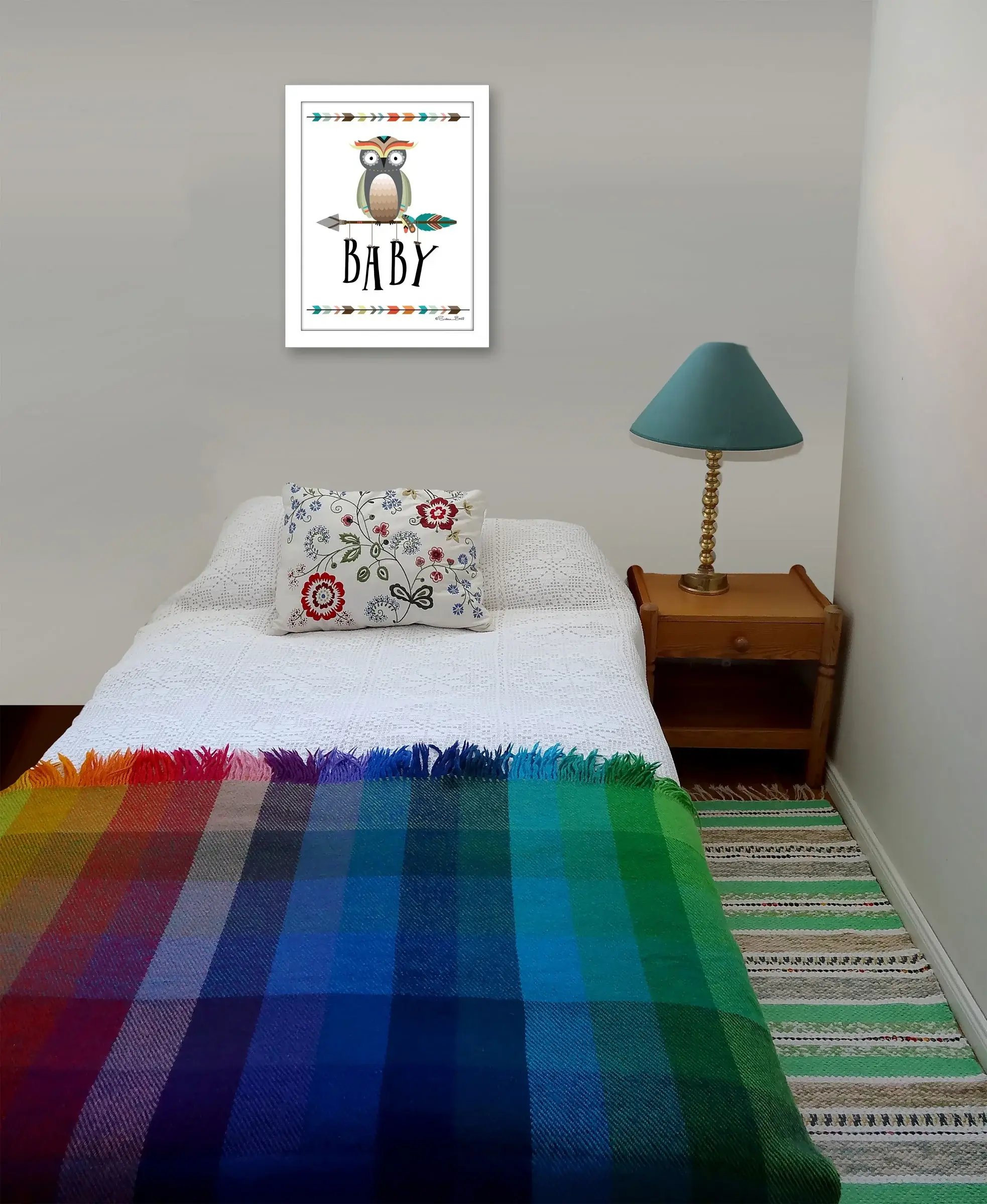 Owl Baby 2 White Framed Print Wall Art - Image 6