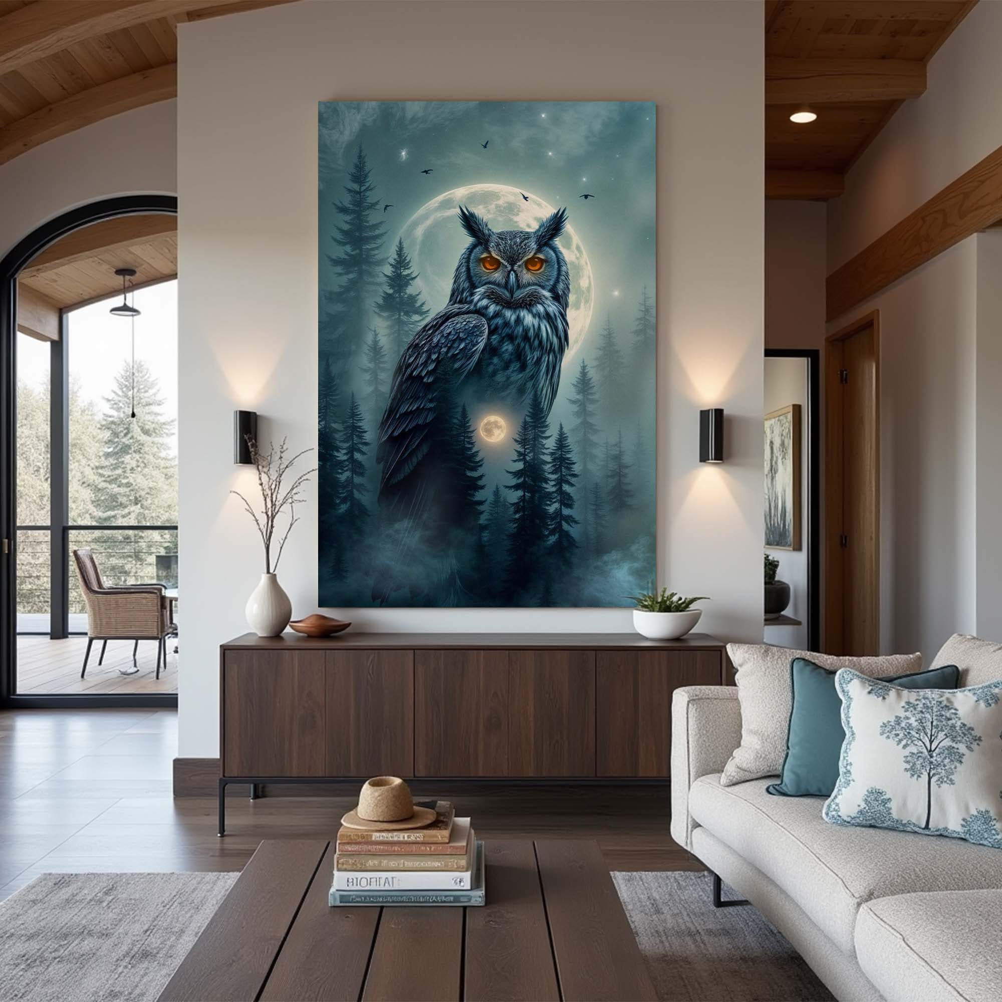 Owl Double Exposure Wall Art II - Image 3