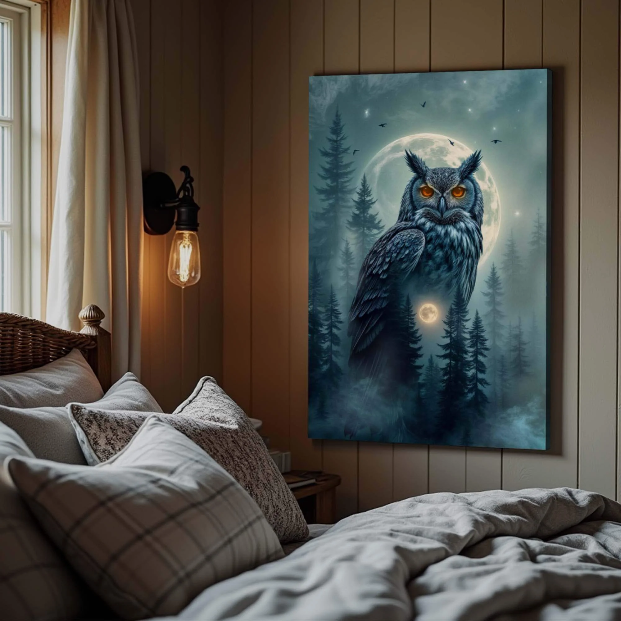 Owl Double Exposure Wall Art II - Image 4