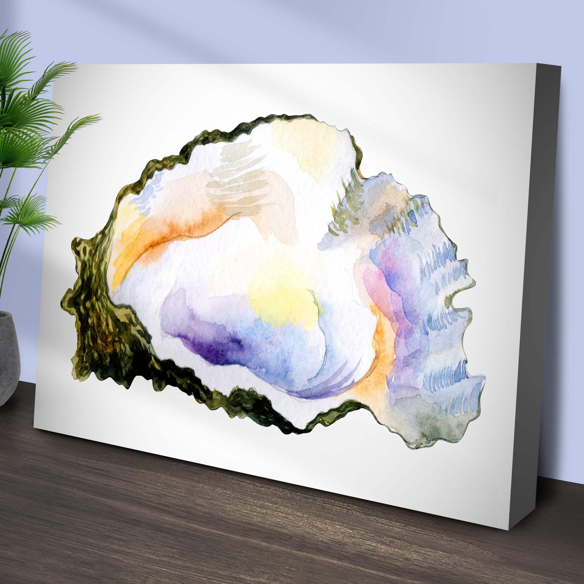 Oyster Watercolor Canvas Wall Art - Image 3