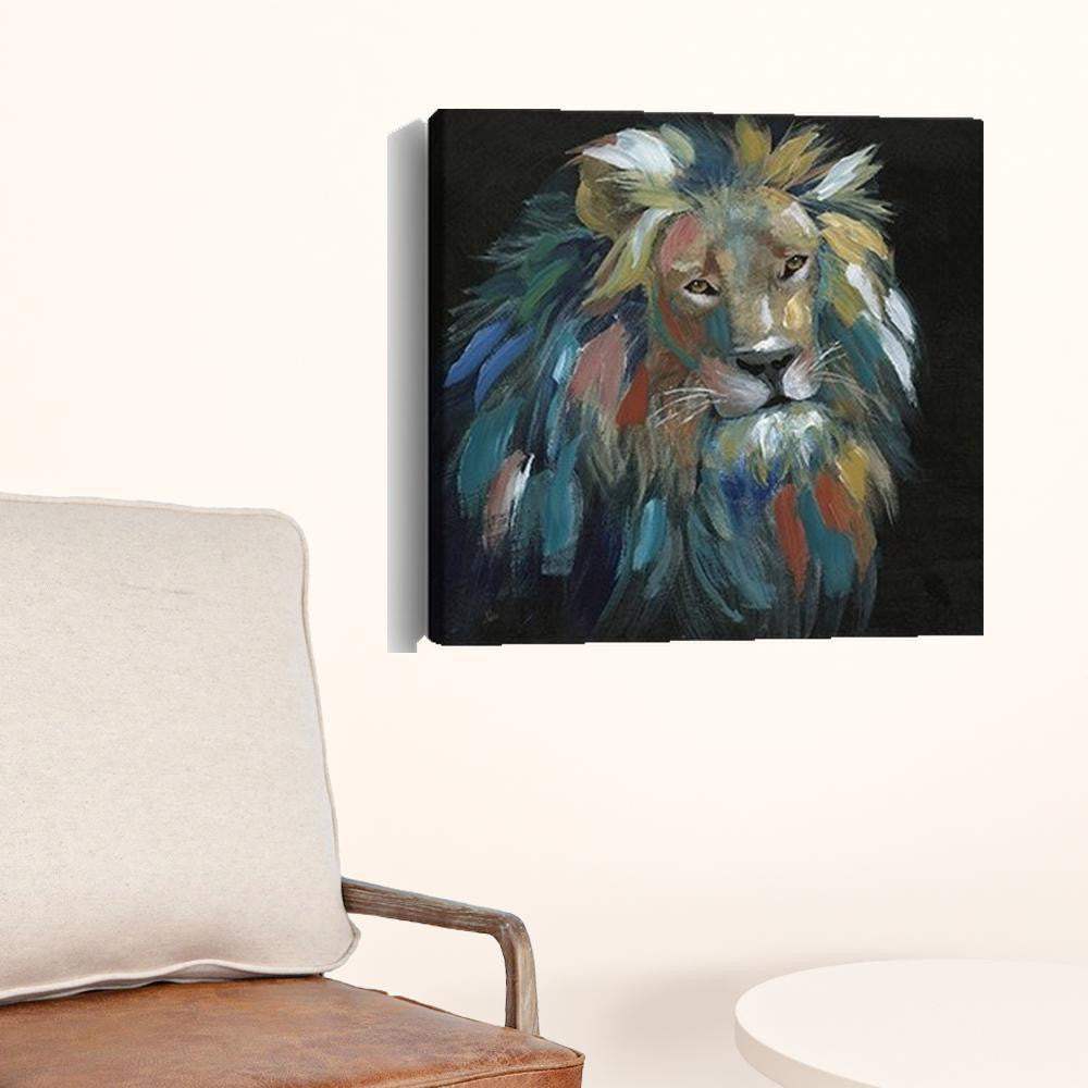 Painted Lion Portrait Unframed Print Wall Art - Image 5