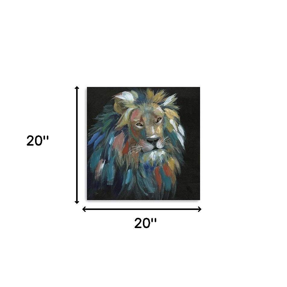 Painted Lion Portrait Unframed Print Wall Art - Image 7