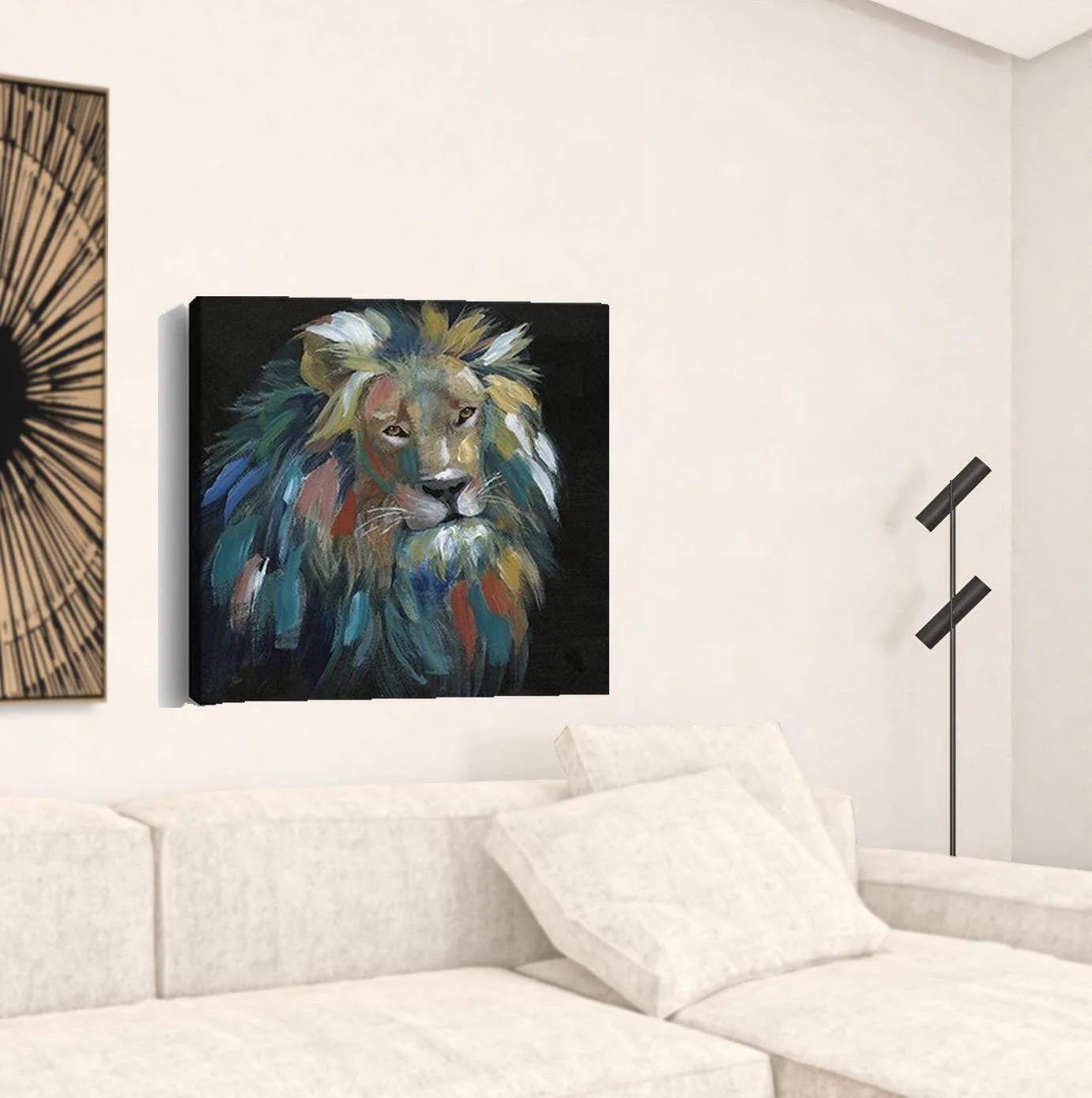 Painted Lion Portrait Unframed Print Wall Art - Image 5
