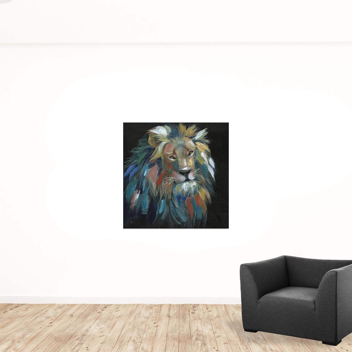 Painted Lion Portrait Unframed Print Wall Art - Image 5