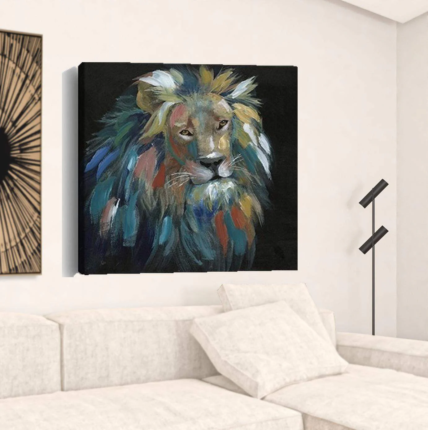 Painted Lion Portrait Unframed Print Wall Art - Image 6