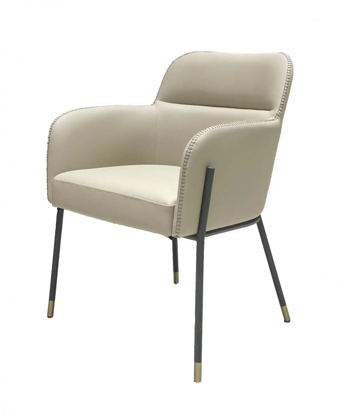 Pale Gray Faux Leather Modern Dining or Side Chair - Image 3