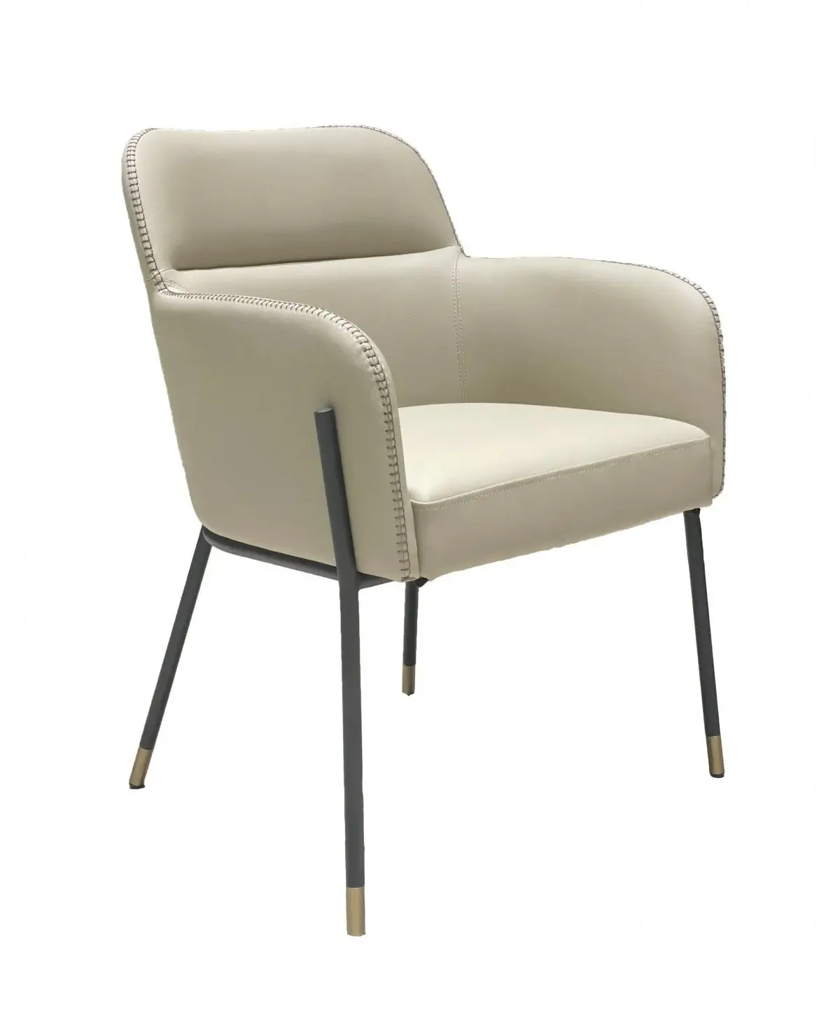 Pale Gray Faux Leather Modern Dining or Side Chair - Image 4