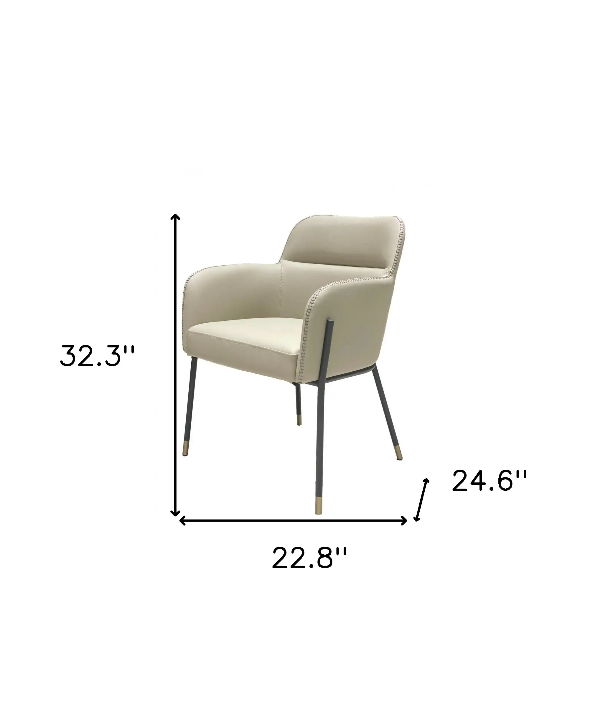 Pale Gray Faux Leather Modern Dining or Side Chair - Image 5