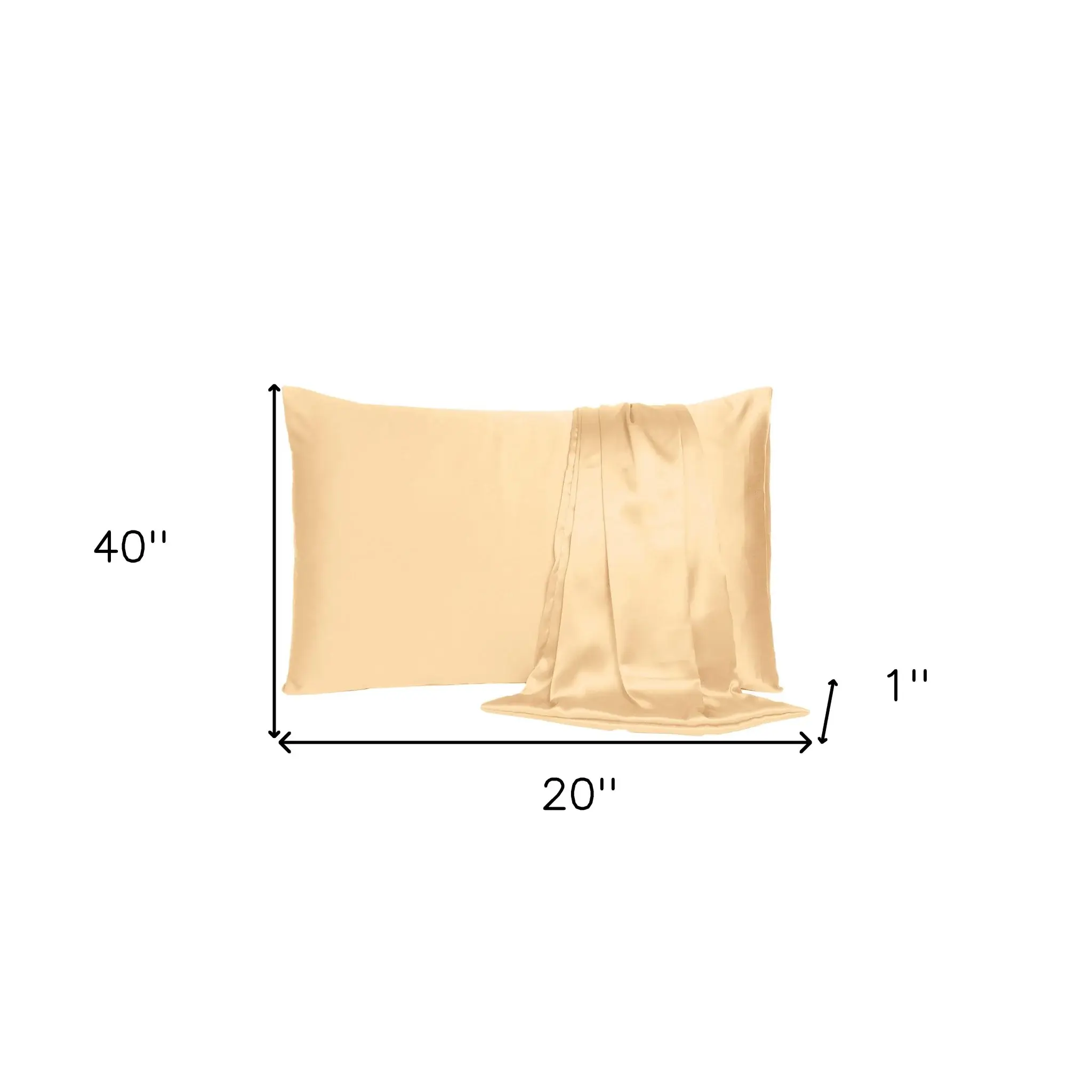 Pale Peach Dreamy Set Of 2 Silky Satin King Pillowcases - Image 8