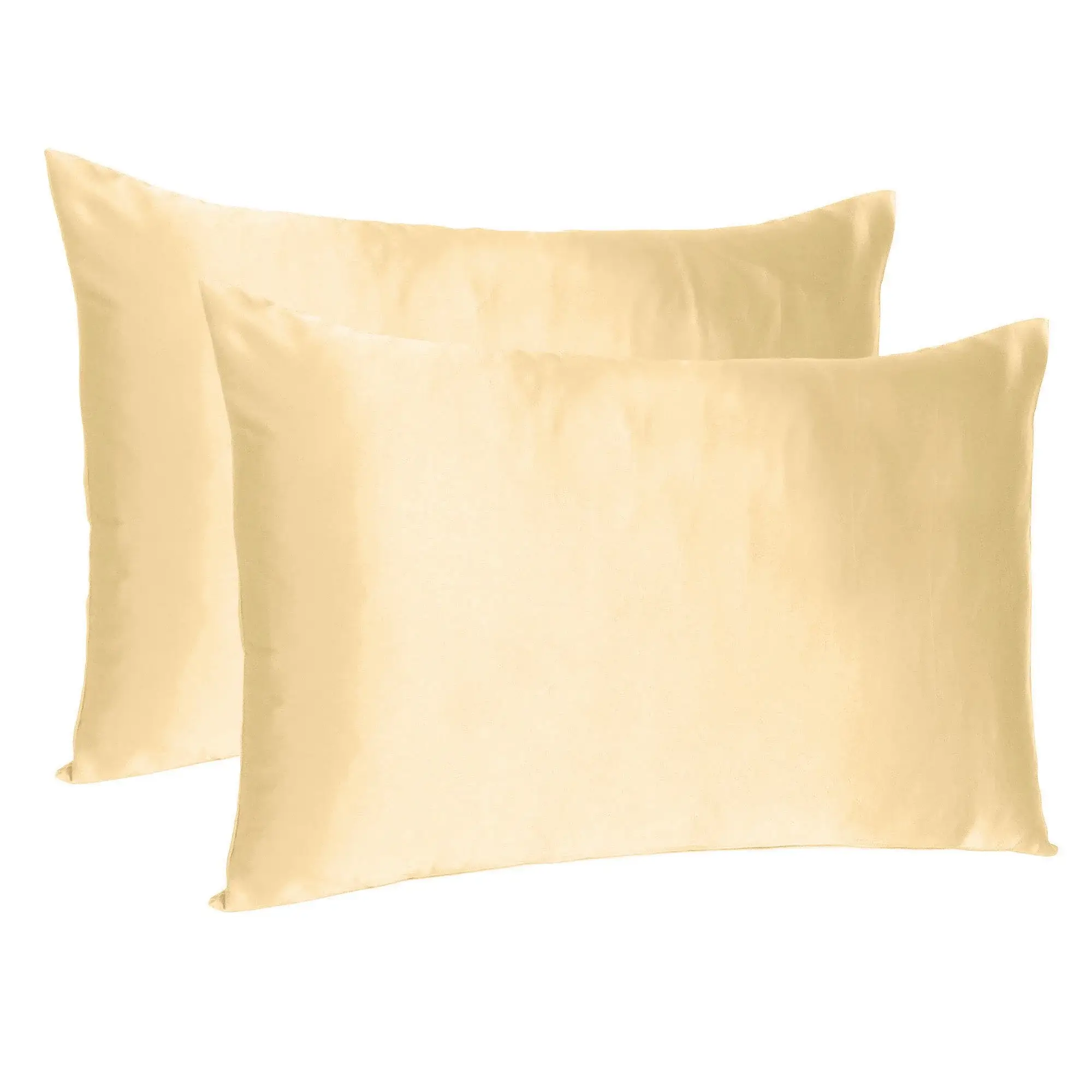 Pale Peach Dreamy Set Of 2 Silky Satin Queen Pillowcases - Image 5