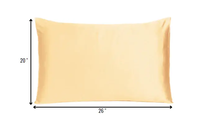 Pale Peach Dreamy Set Of 2 Silky Satin Standard Pillowcases - Image 8