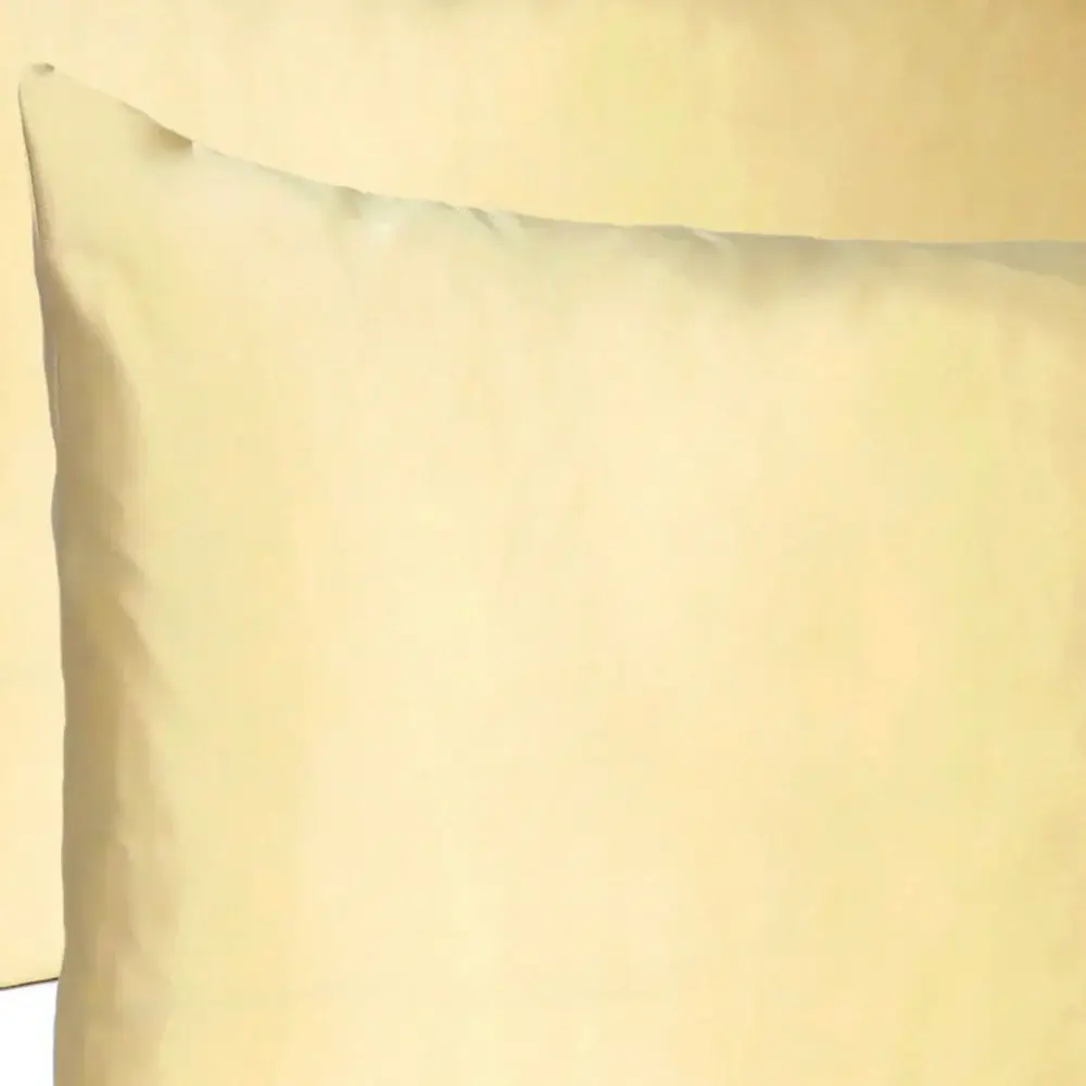 Pale Yellow Dreamy Set Of 2 Silky Satin Standard Pillowcases - Image 6