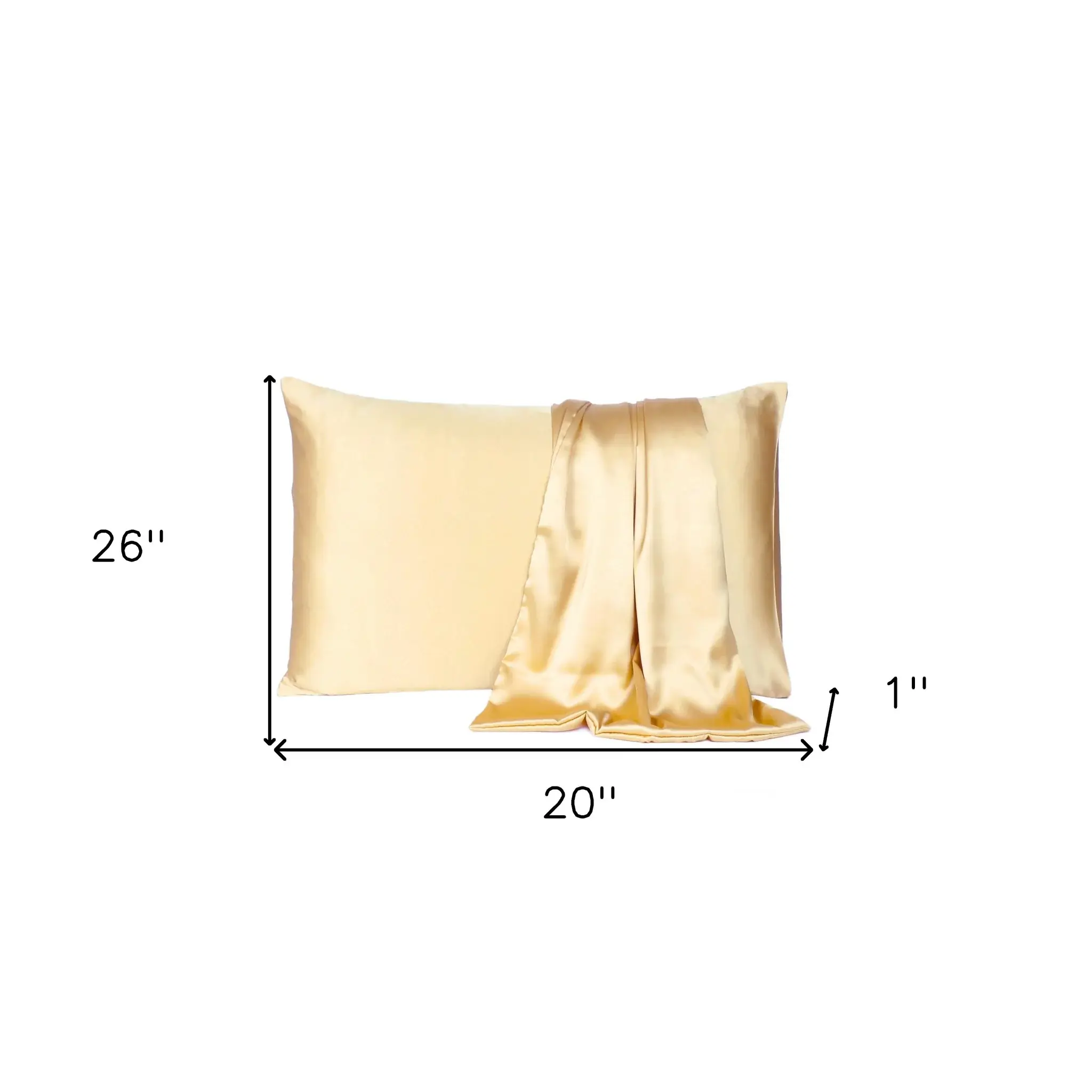 Pale Yellow Dreamy Set Of 2 Silky Satin Standard Pillowcases - Image 8