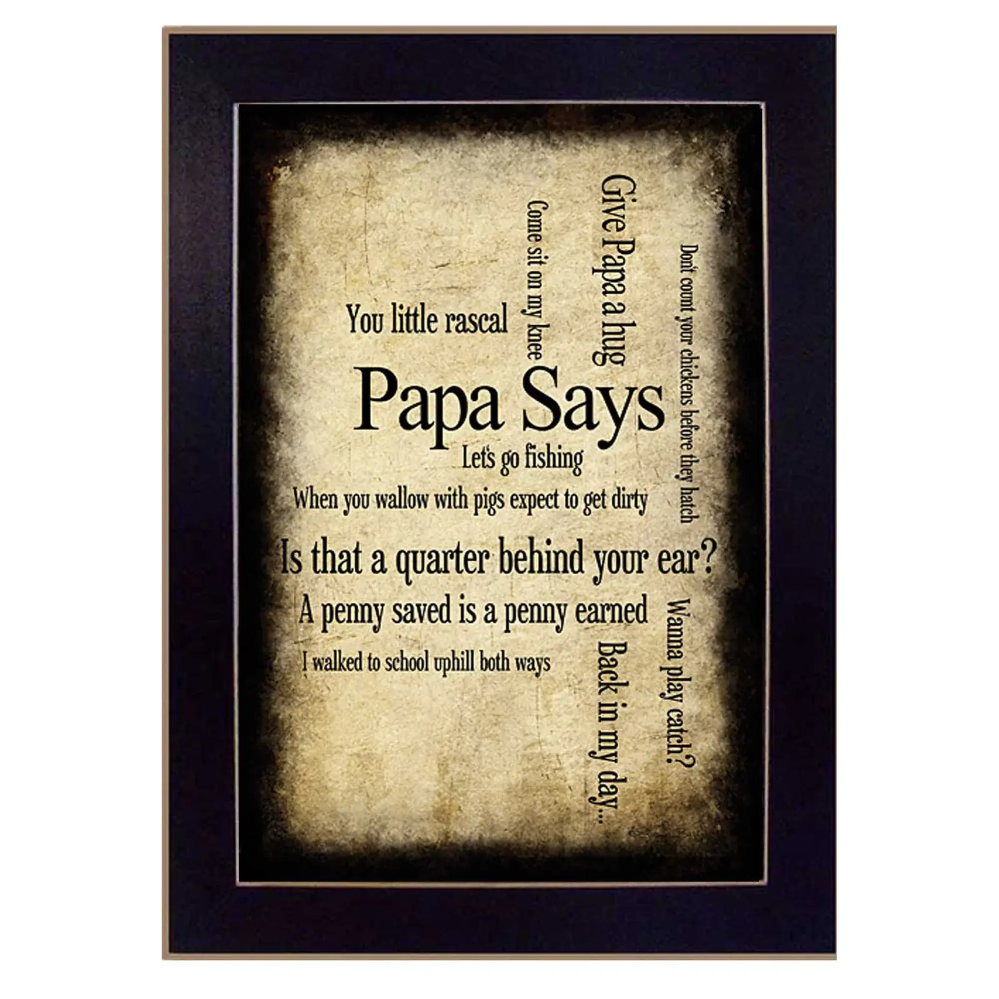 Papa Says Black Framed Print Wall Art - Image 2