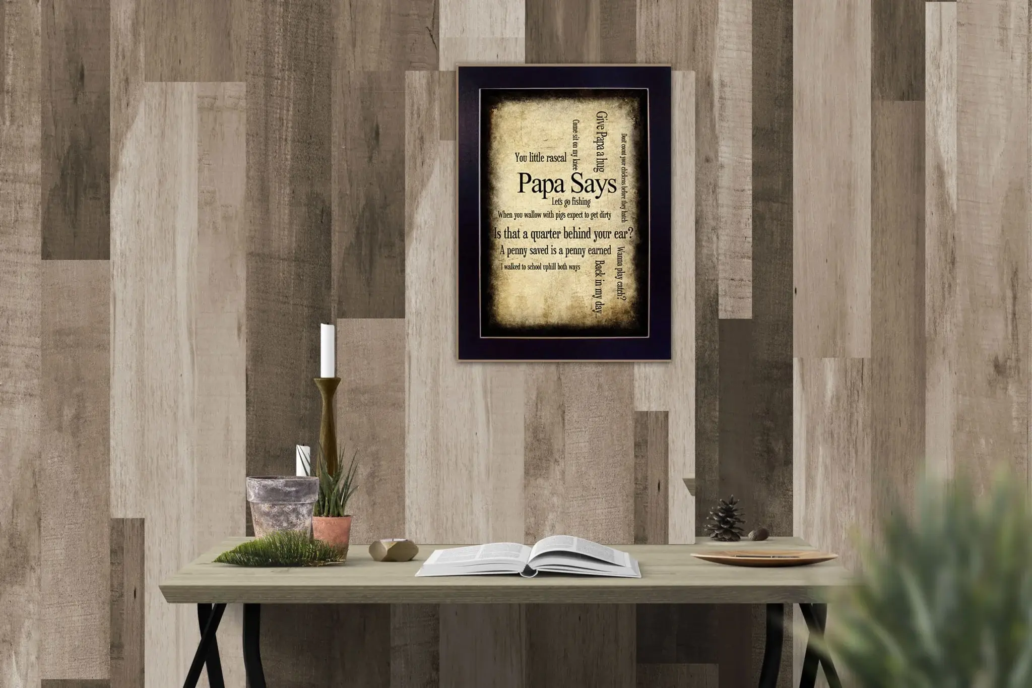 Papa Says Black Framed Print Wall Art - Image 5