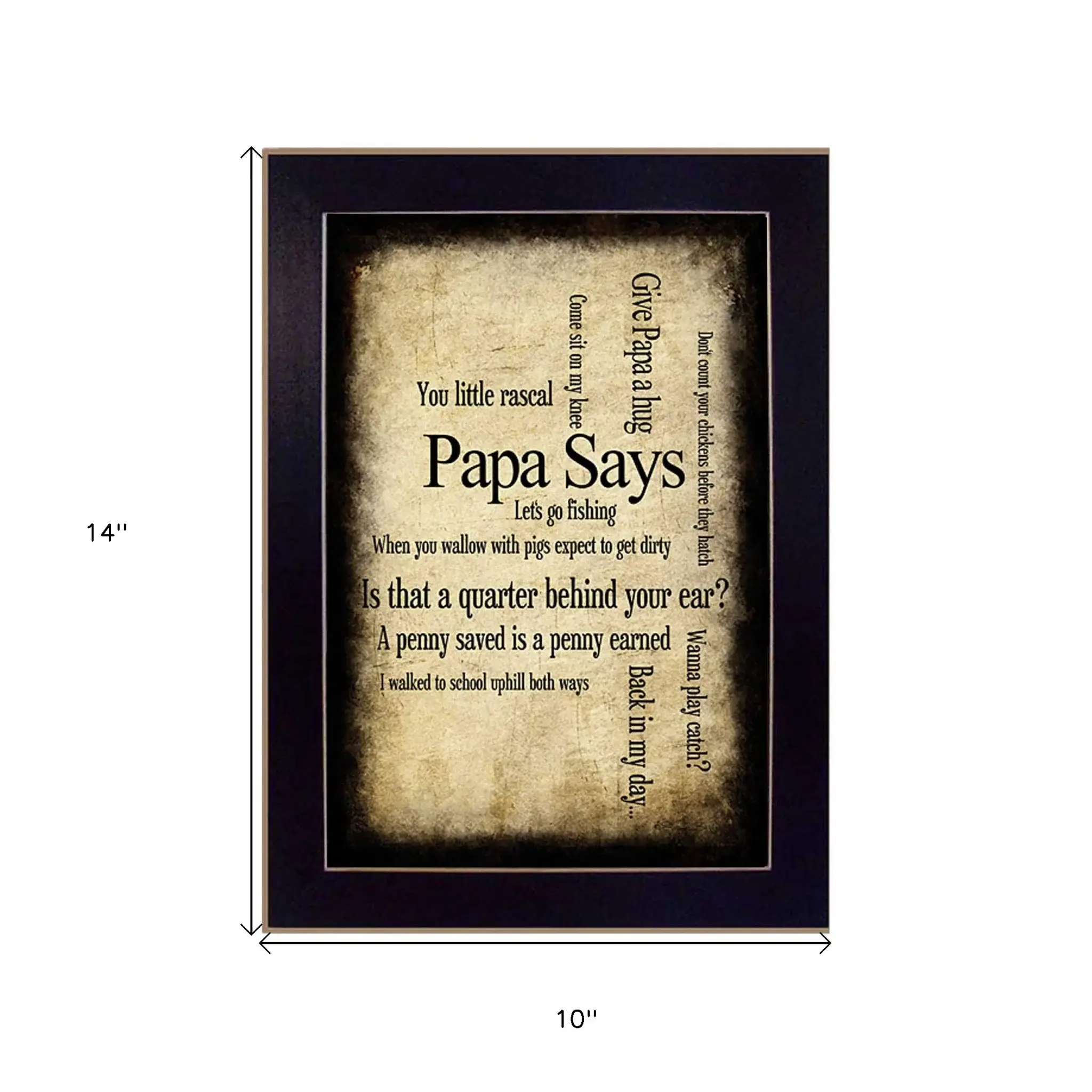 Papa Says Black Framed Print Wall Art - Image 6