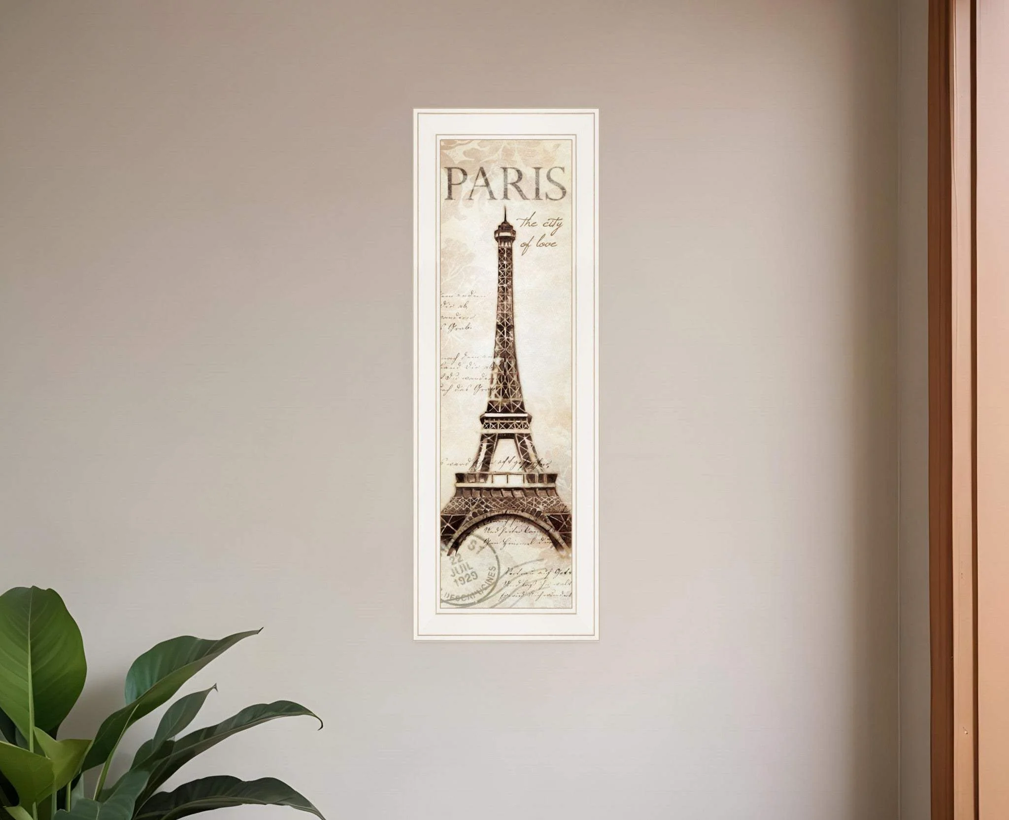 Paris Panel 1 White Framed Print Wall Art