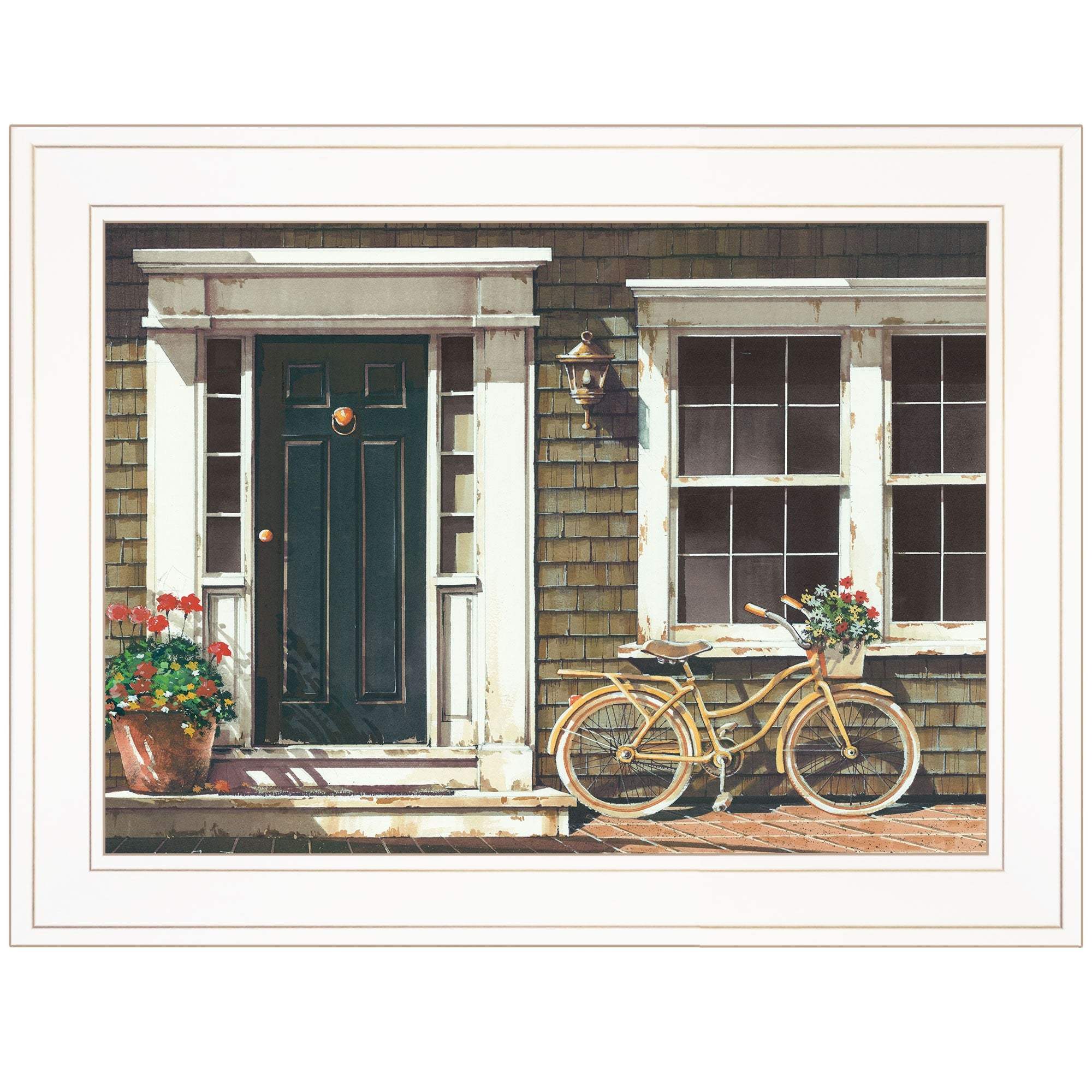 Parked Out Front 1 White Framed Print Wall Art - Image 2