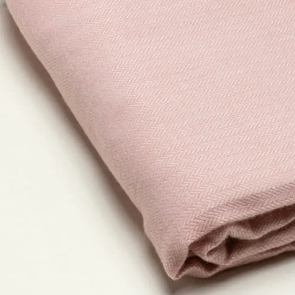 Pastel Pink Soft Acrylic Herringbone Throw Blanket - Image 3
