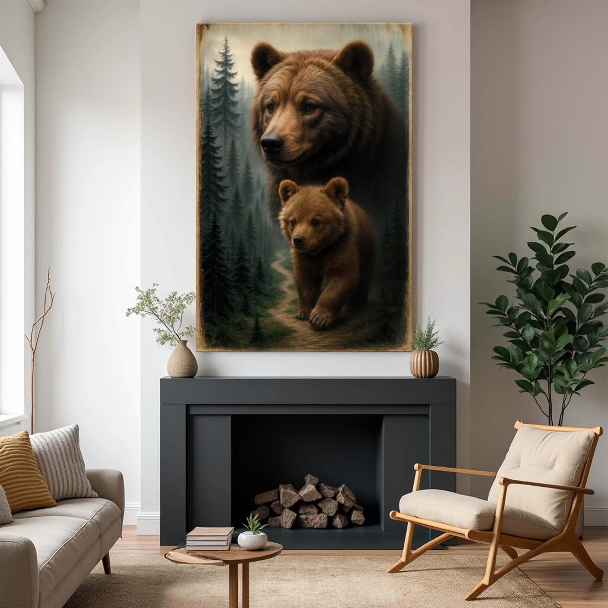 Path of the Wild Kin Bear and Cub Wall Art - Image 3