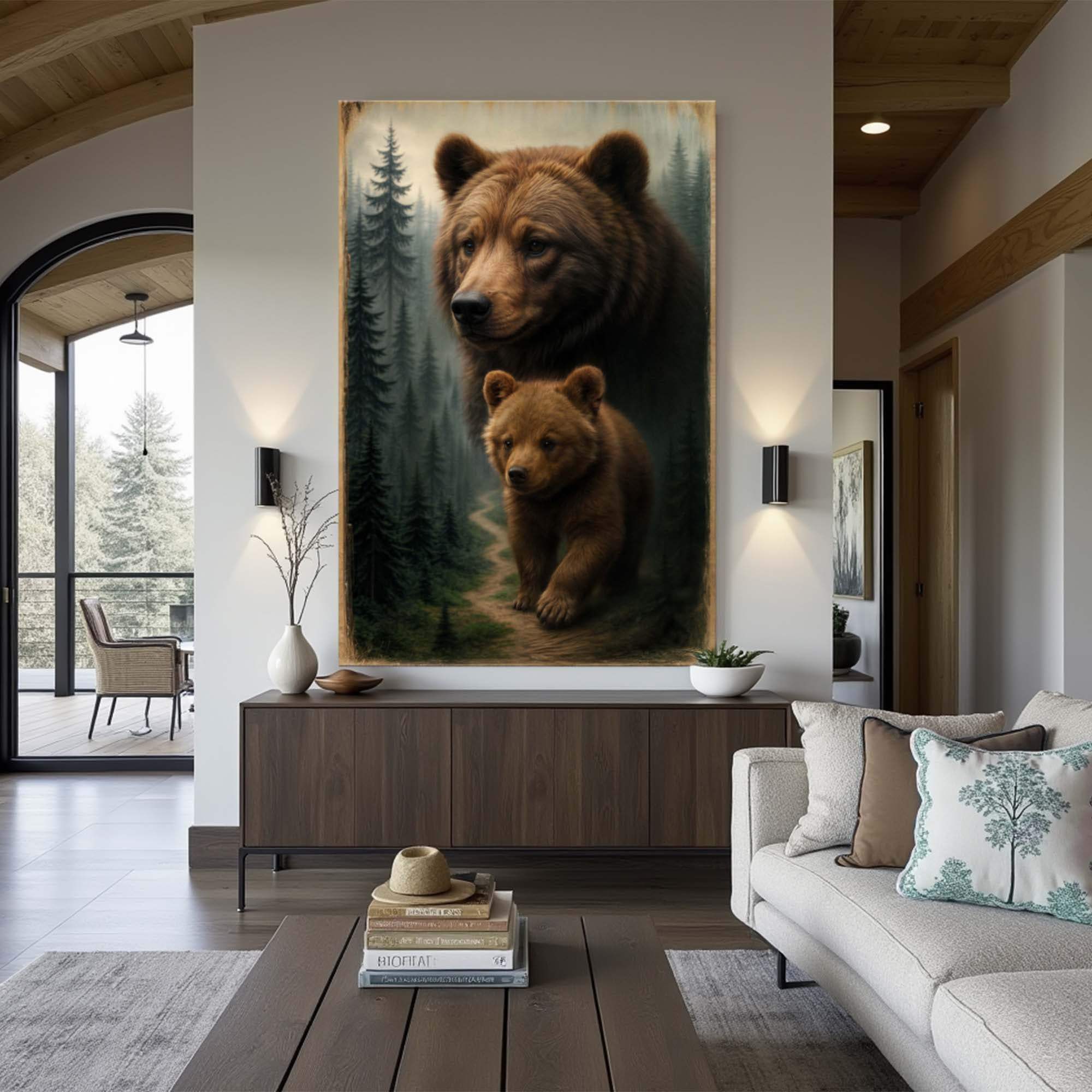 Path of the Wild Kin Bear and Cub Wall Art - Image 4