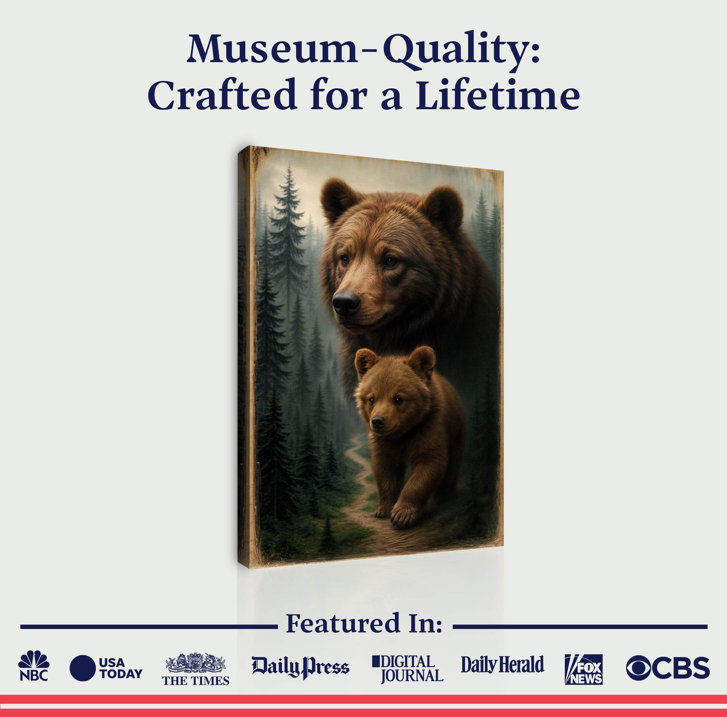 Path of the Wild Kin Bear and Cub Wall Art - Image 8