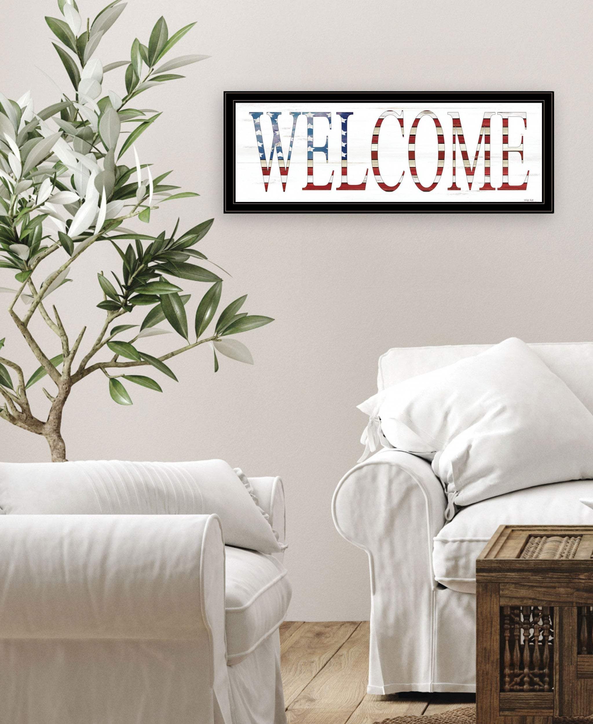 Patriotic Welcome 2 Black Framed Print Wall Art - Image 5
