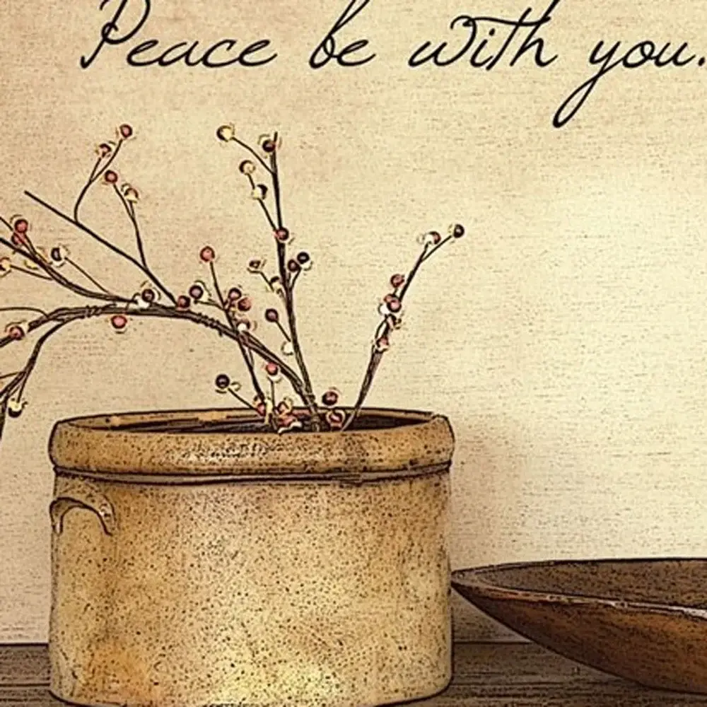 Peace Be with You Black Framed Print Wall Art - Image 4