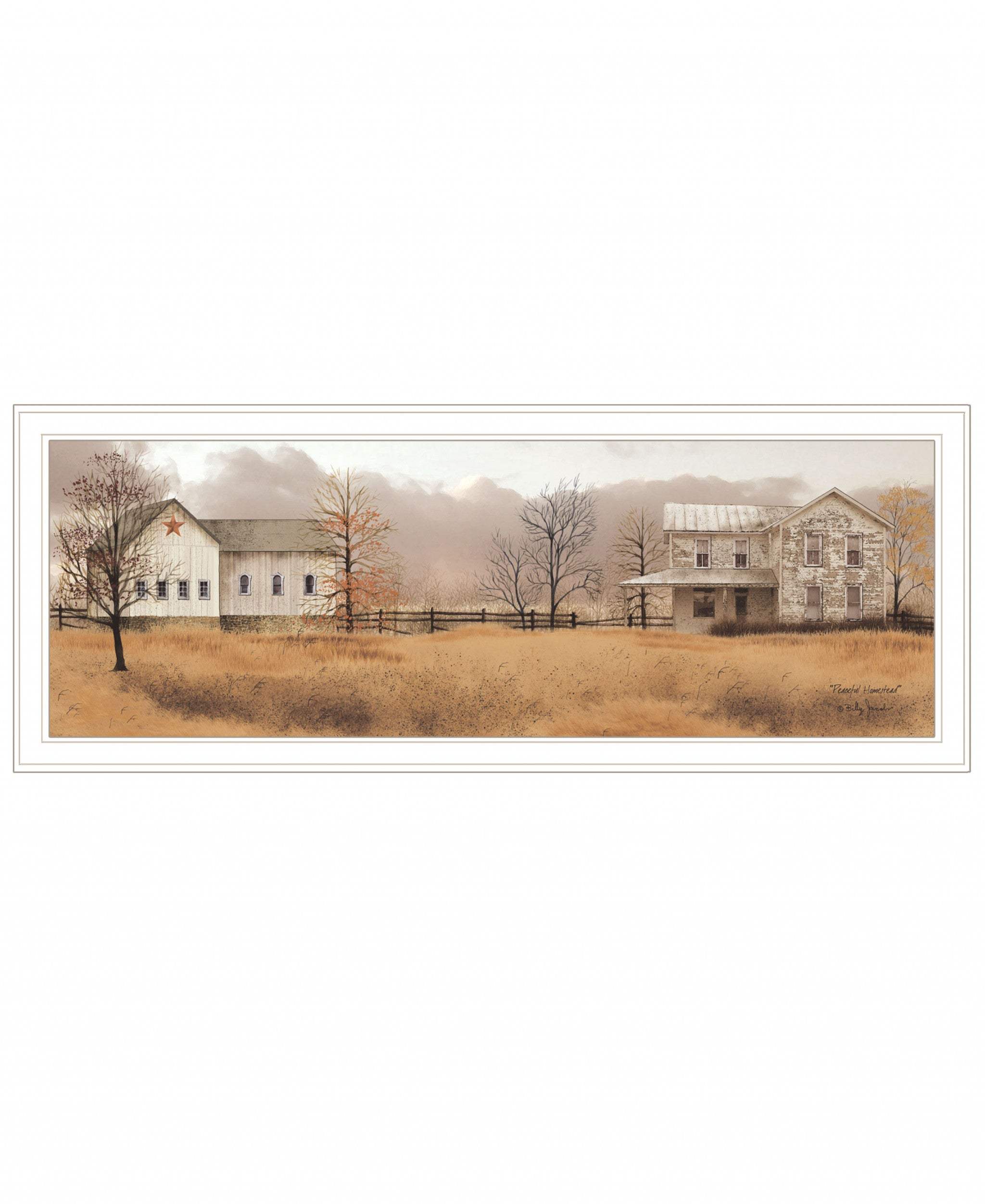 Peaceful Homestead 1 White Framed Print Wall Art - Image 2