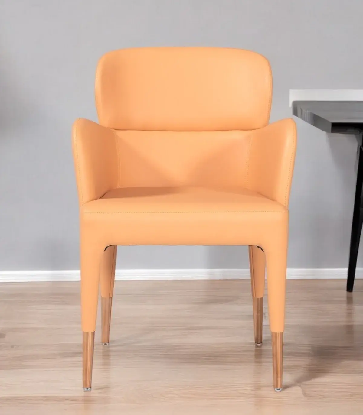 Peach Rosegold Dining Chair - Image 2