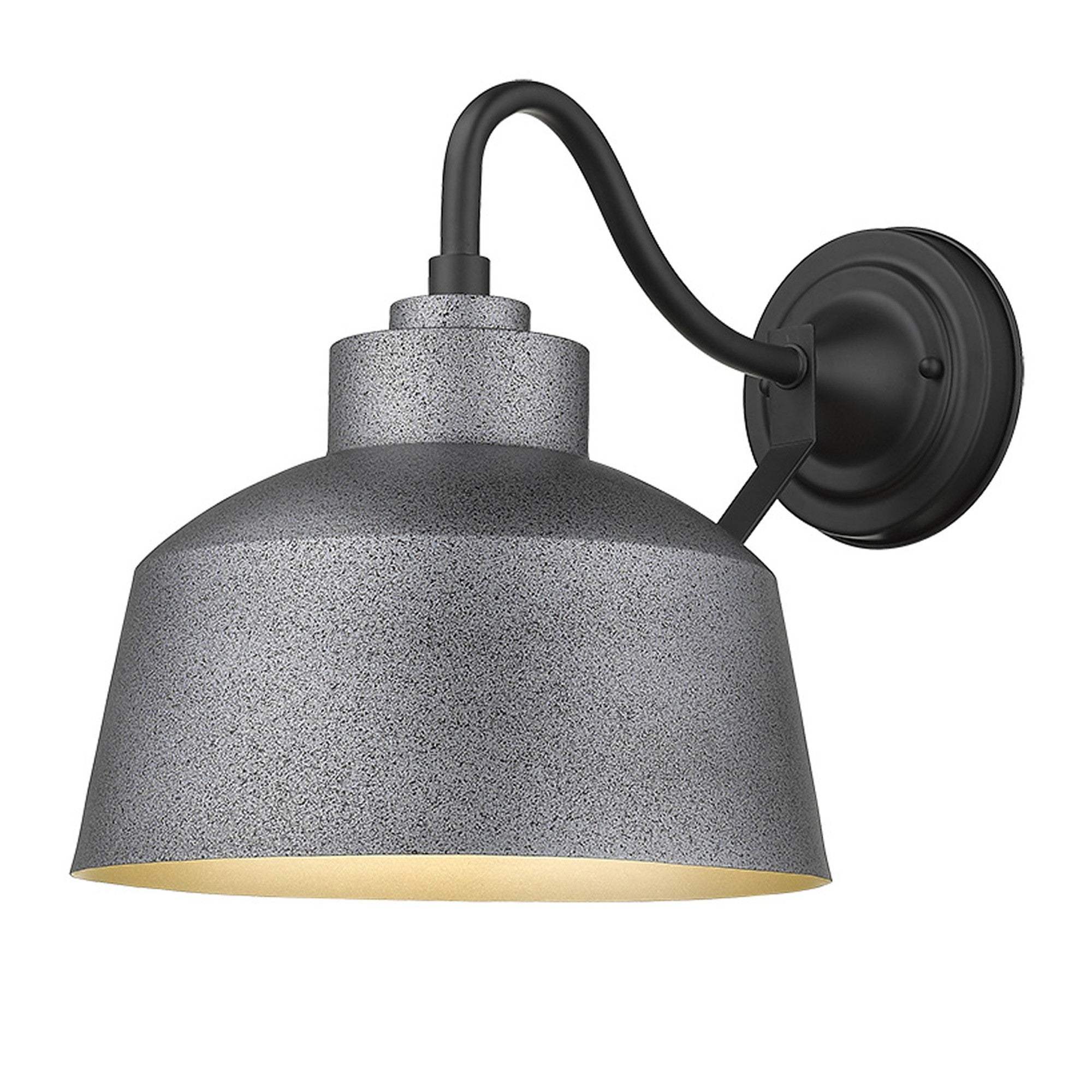 Pebbled Gray Bowl Shape Outdoor Wall Light - Image 2