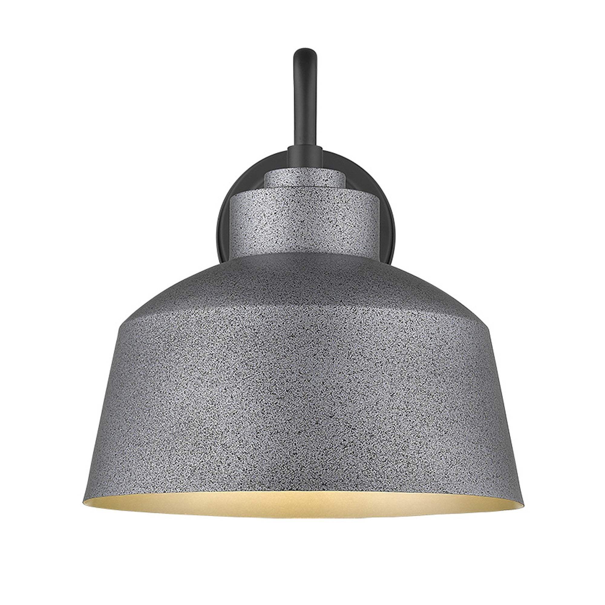Pebbled Gray Bowl Shape Outdoor Wall Light - Image 4