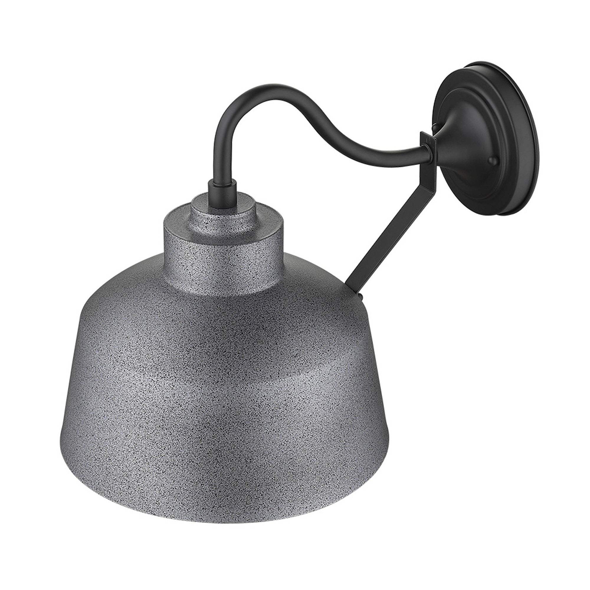 Pebbled Gray Bowl Shape Outdoor Wall Light - Image 5